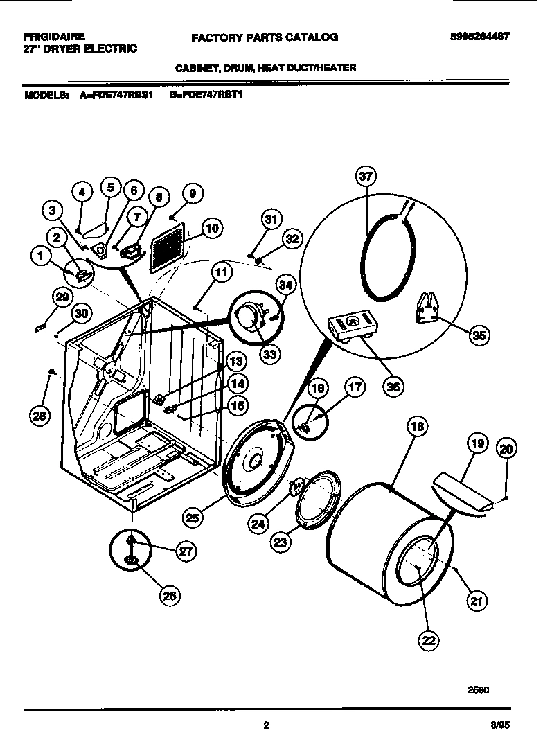 02 - CABINET, DRUM, HEAT DUCT/HEATER