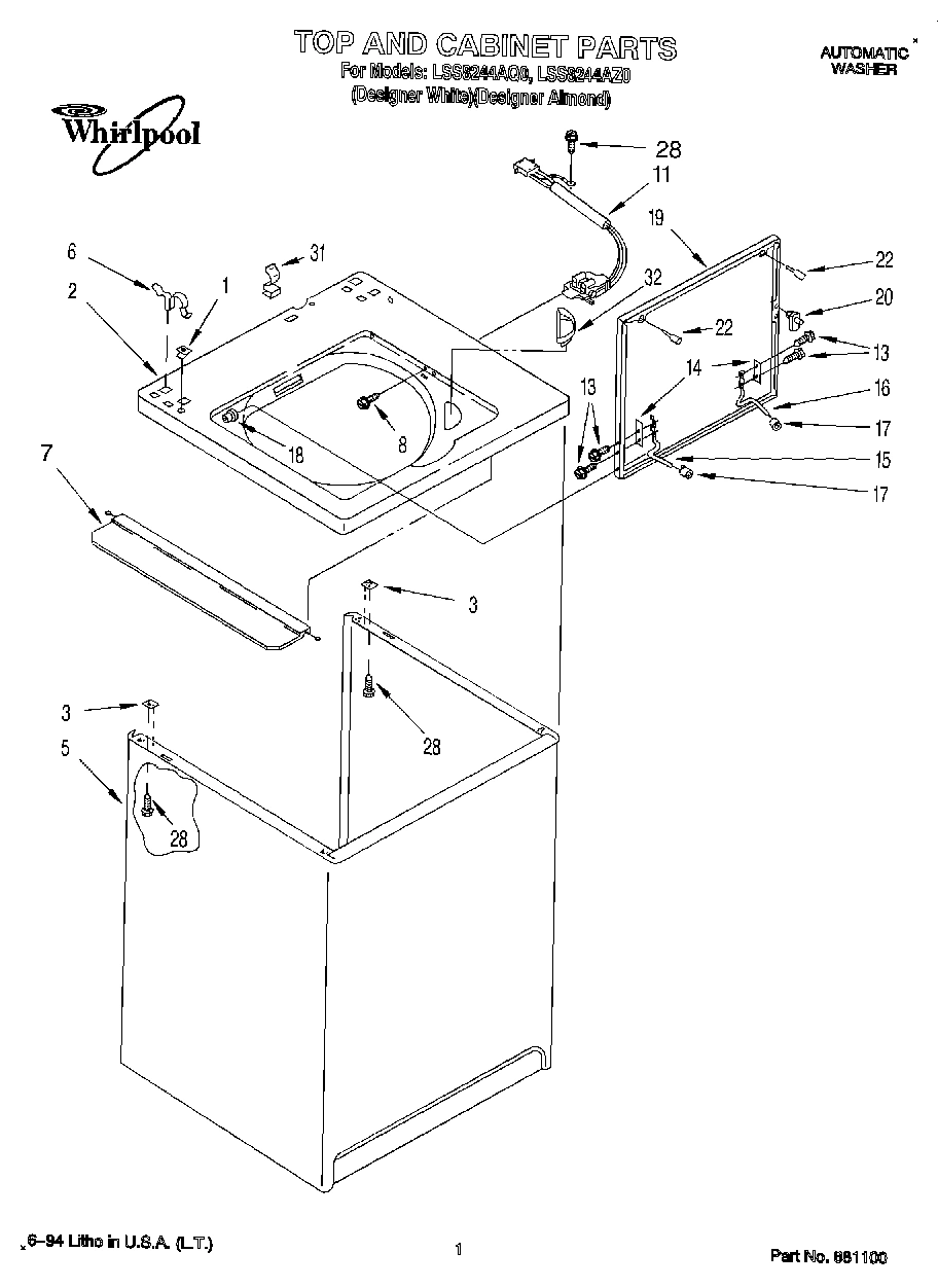 01 - TOP AND CABINET, LIT/OPTIONAL