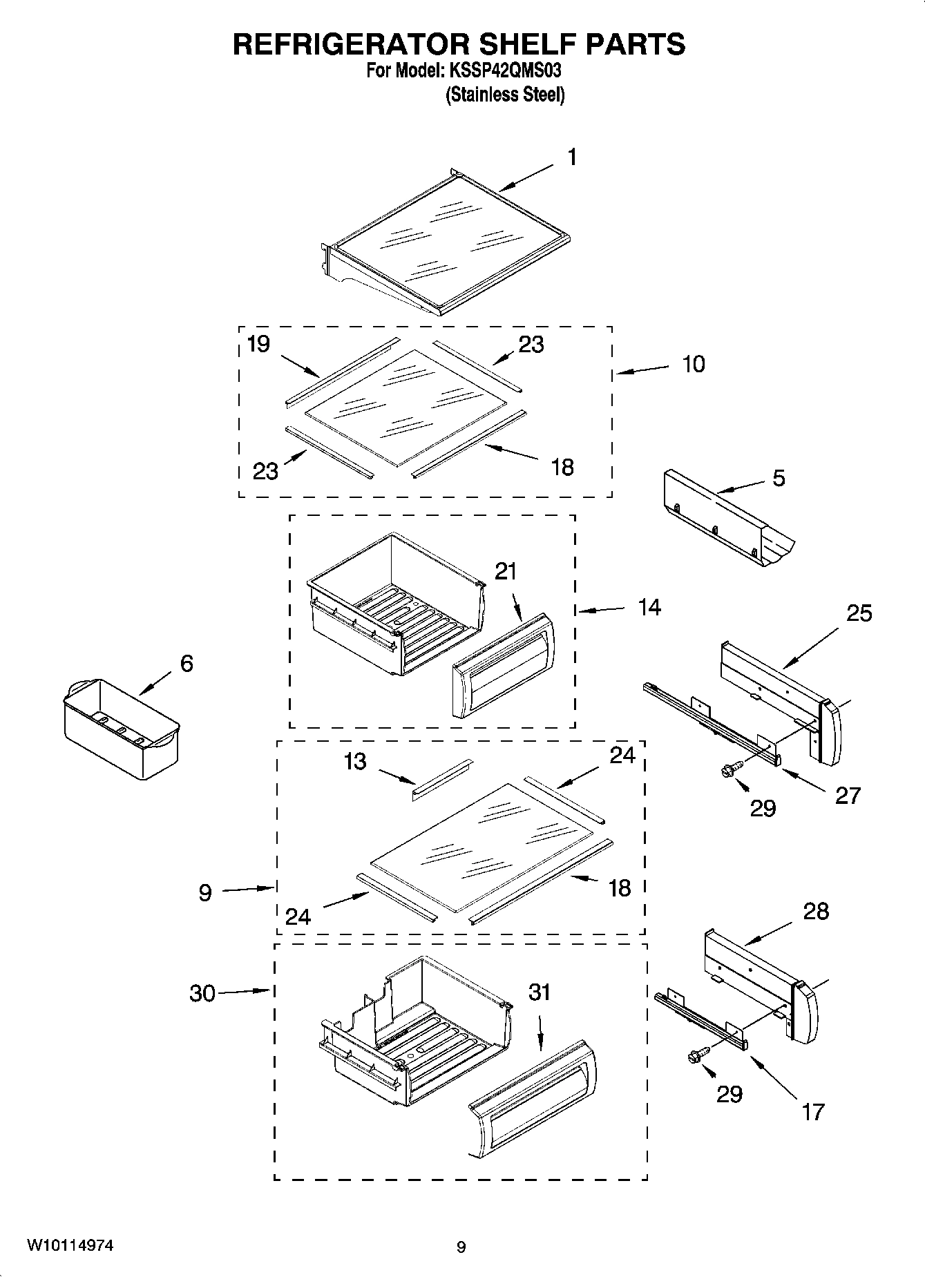 07 - REFRIGERATOR SHELF PARTS