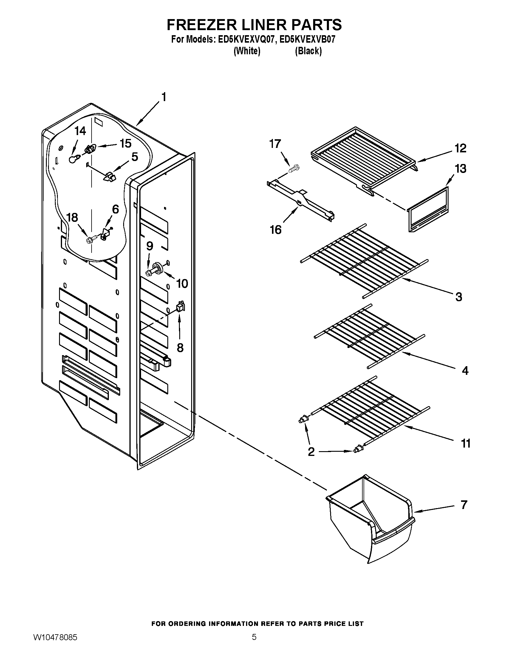04 - FREEZER LINER PARTS