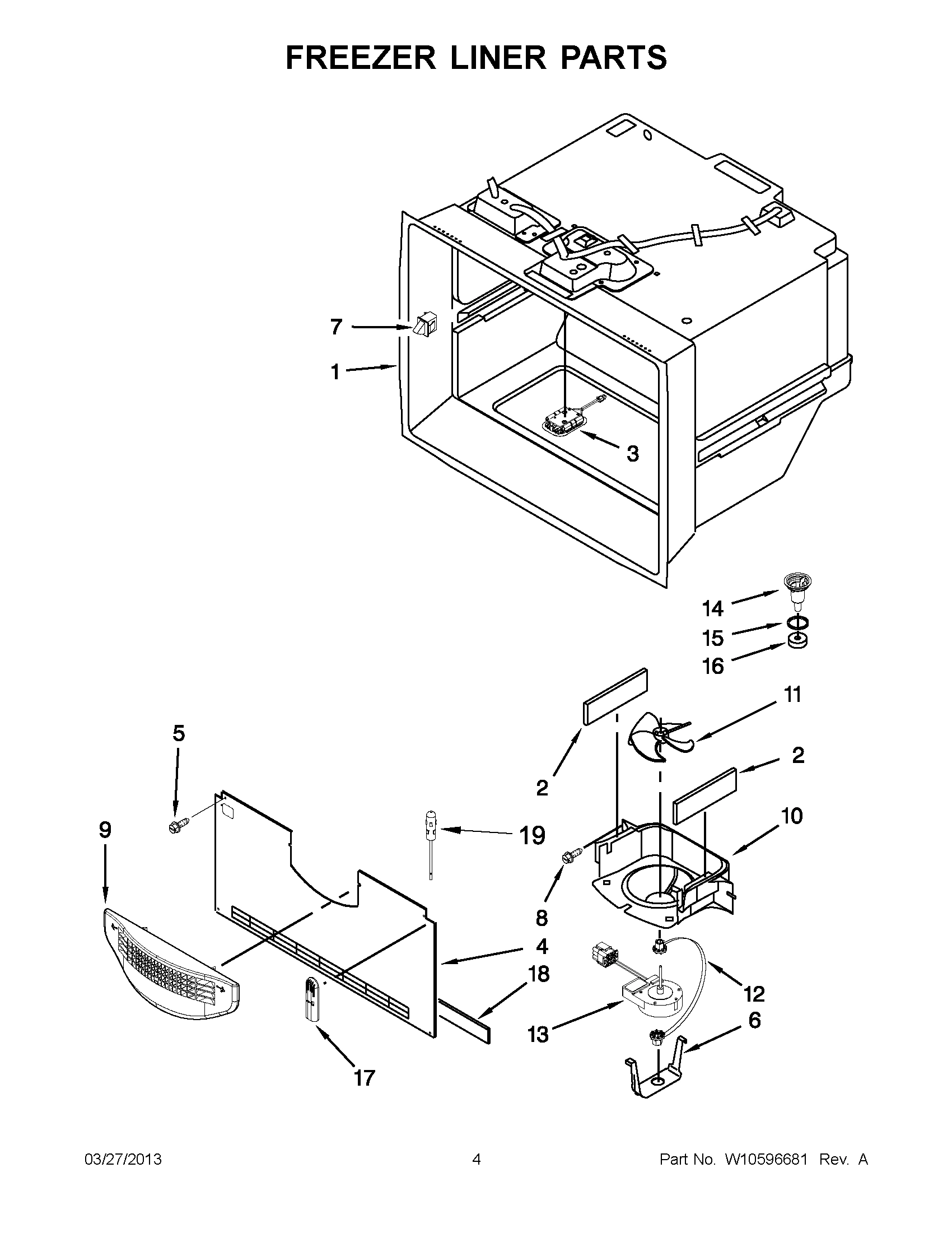 02 - FREEZER LINER PARTS