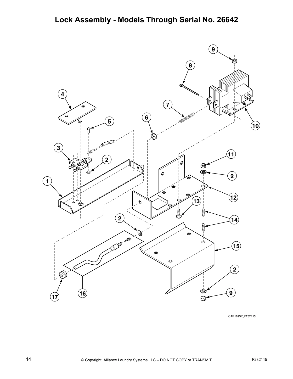 Lock Assembly - Models Through Serial No. 26642