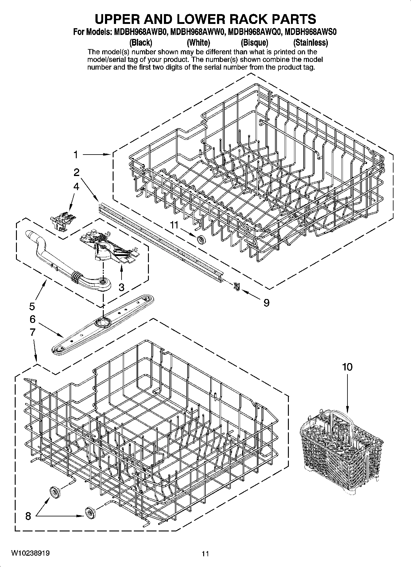 09 - UPPER AND LOWER RACK PARTS