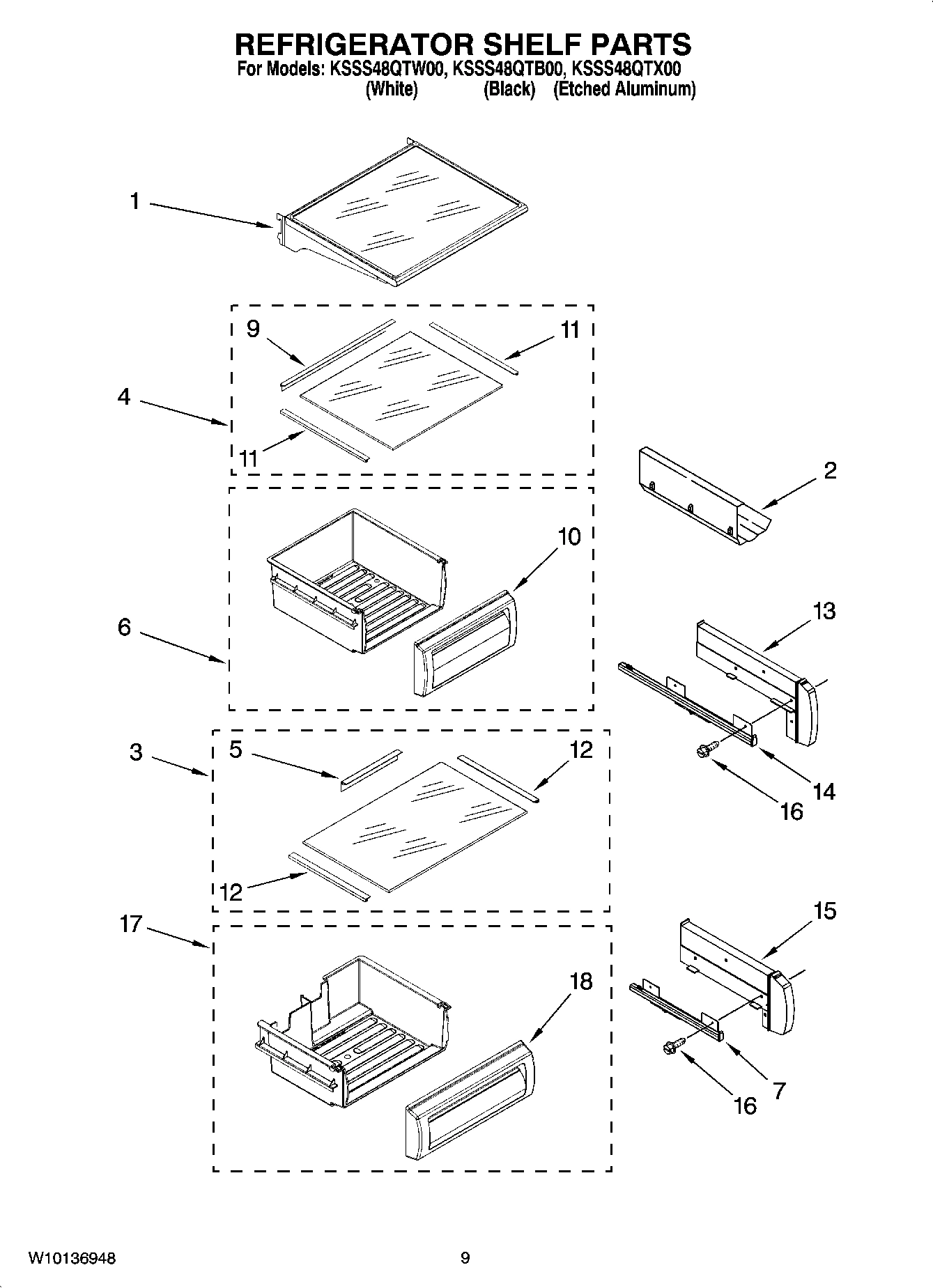 07 - REFRIGERATOR SHELF PARTS