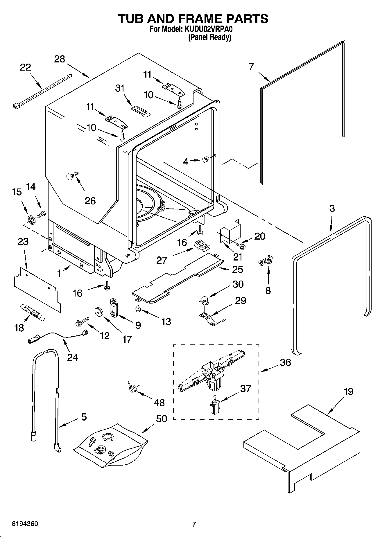 07 - TUB AND FRAME PARTS