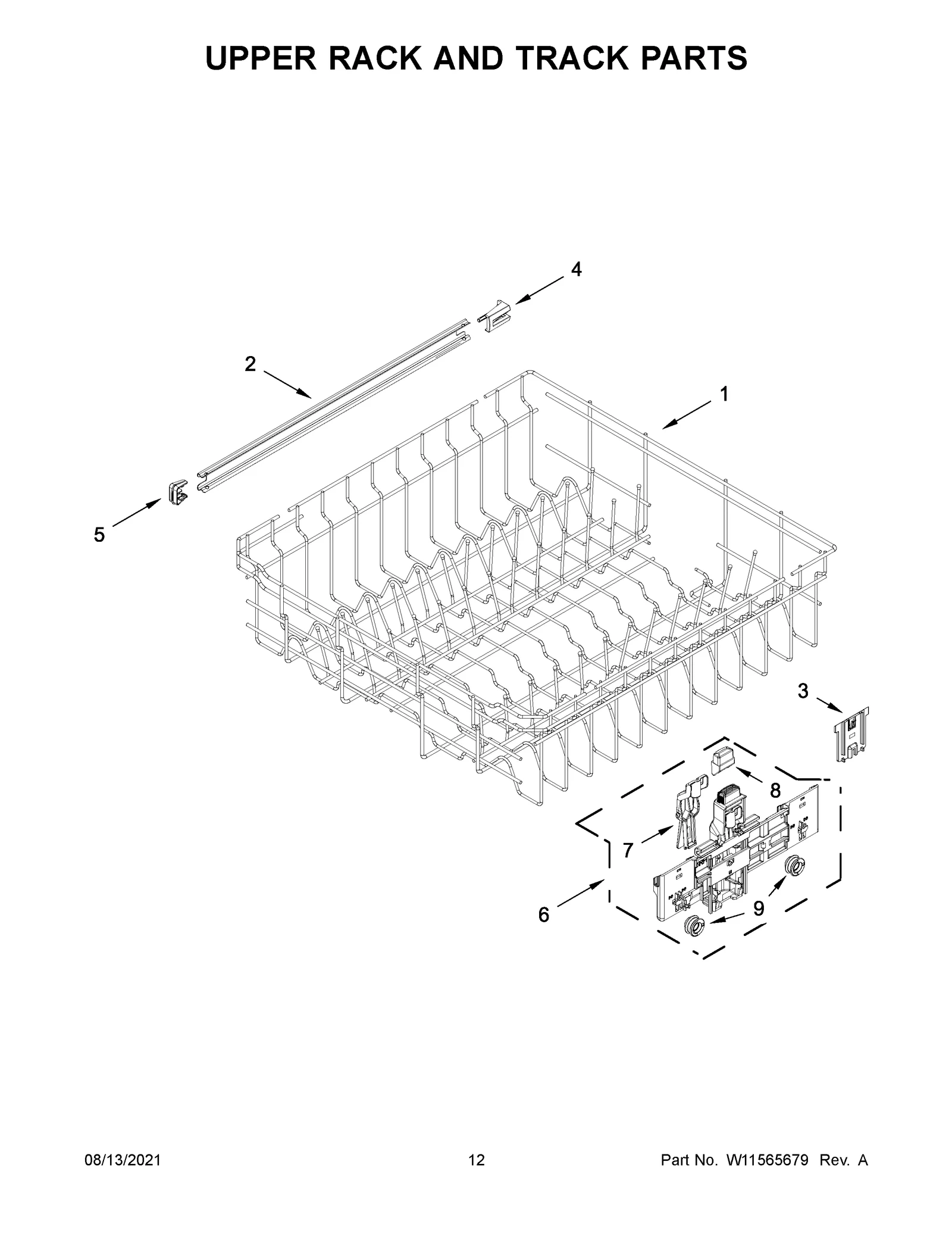 UPPER RACK AND TRACK PARTS