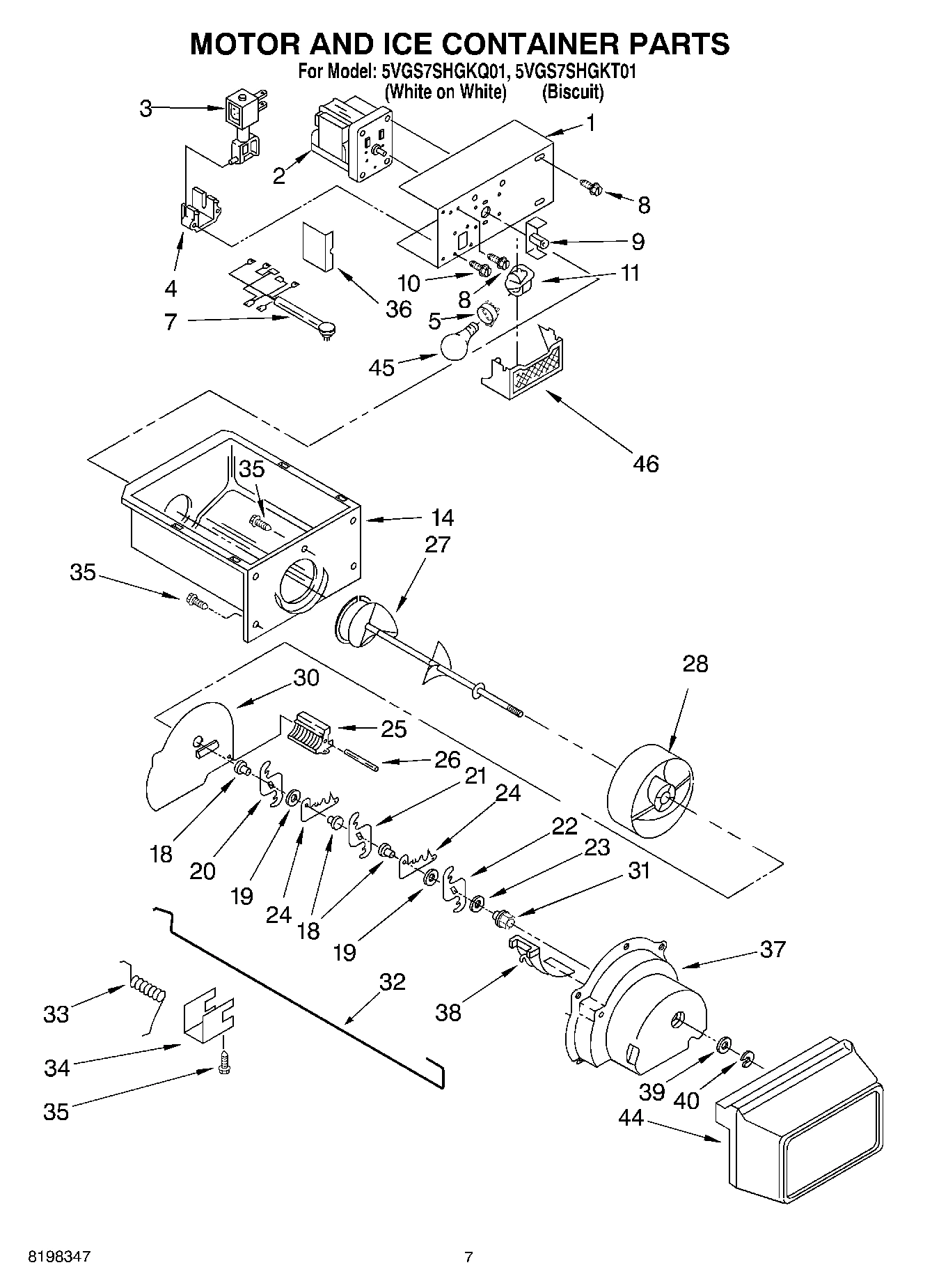 05 - MOTOR AND ICE CONTAINER PARTS