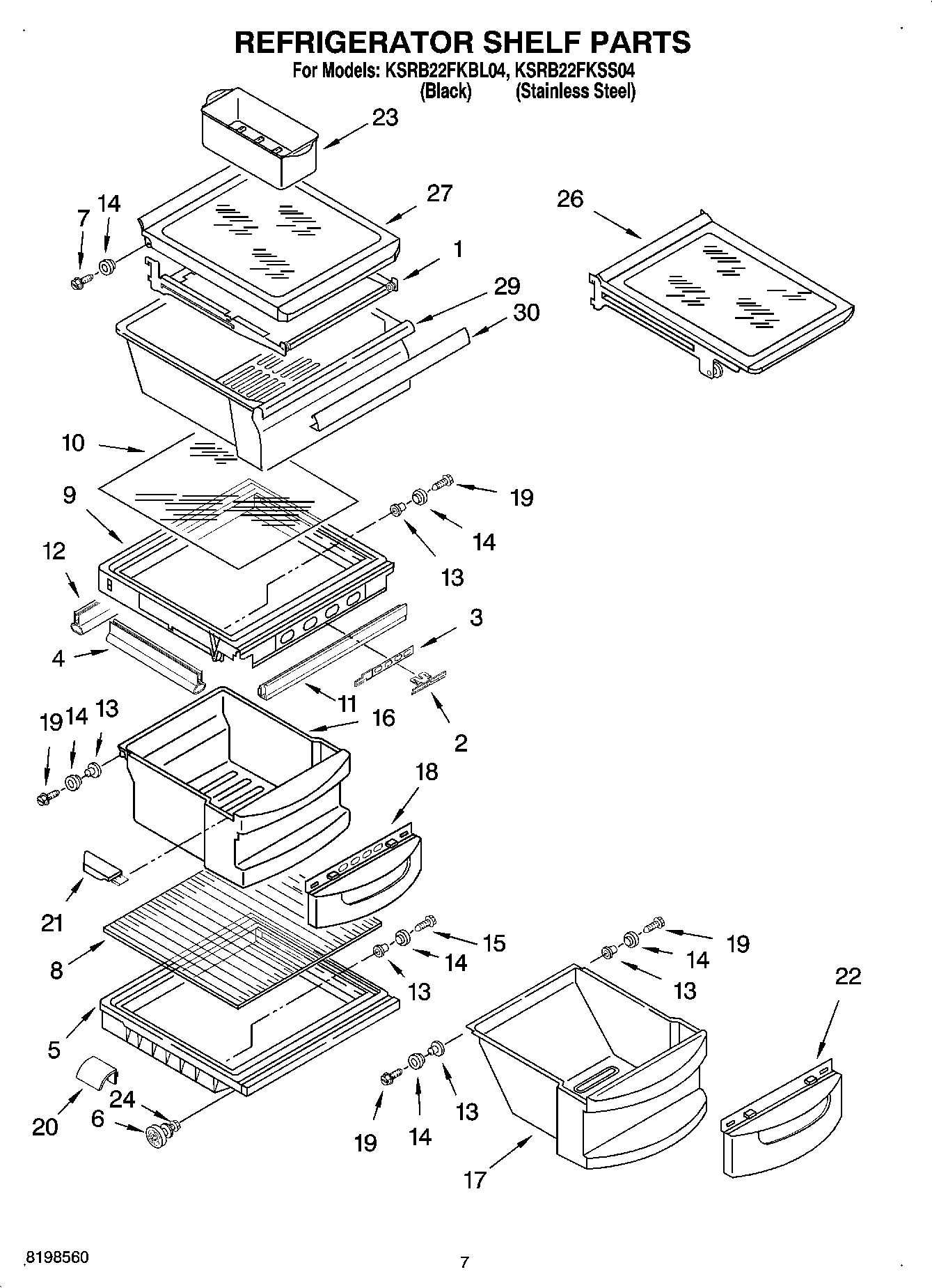 05 - REFRIGERATOR SHELF PARTS