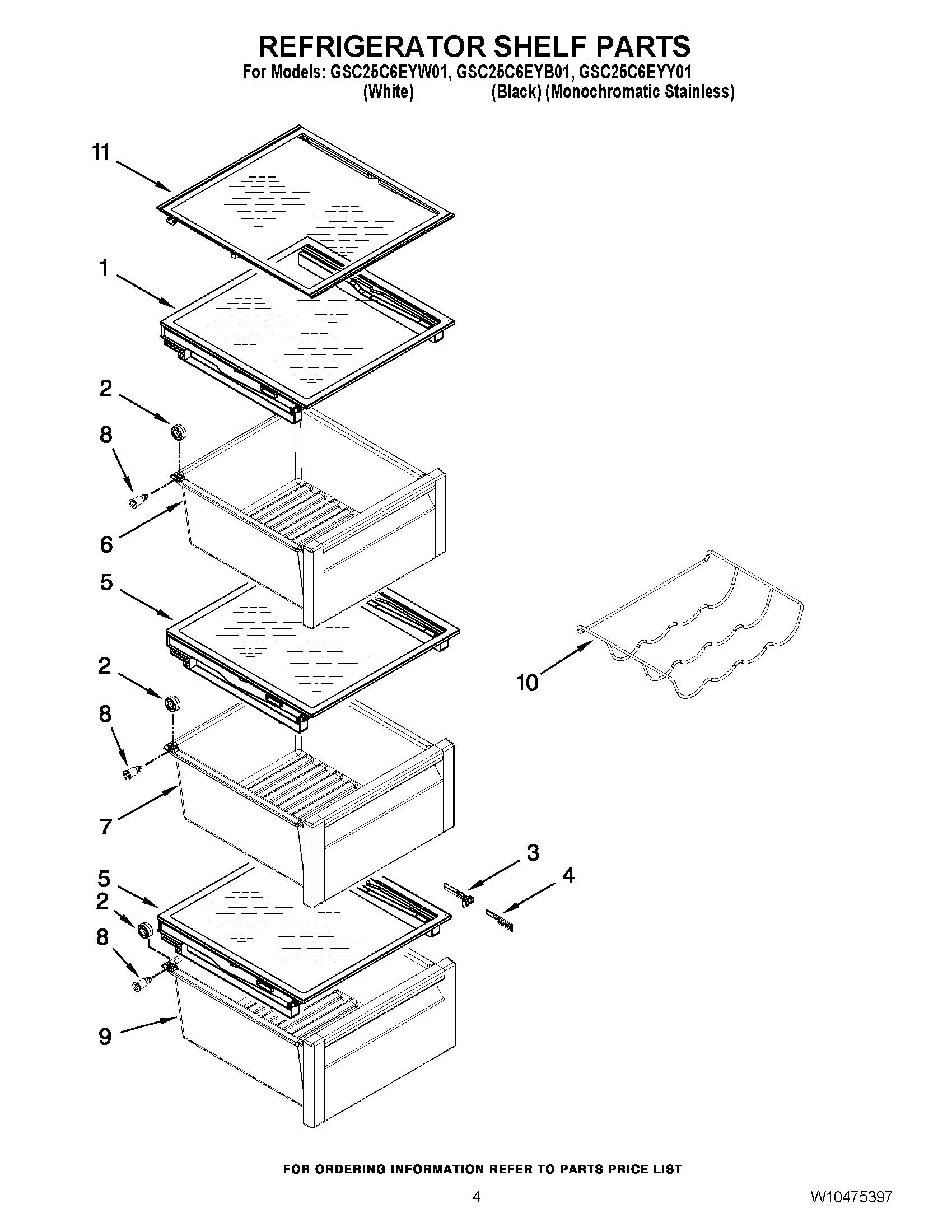 03 - REFRIGERATOR SHELF PARTS