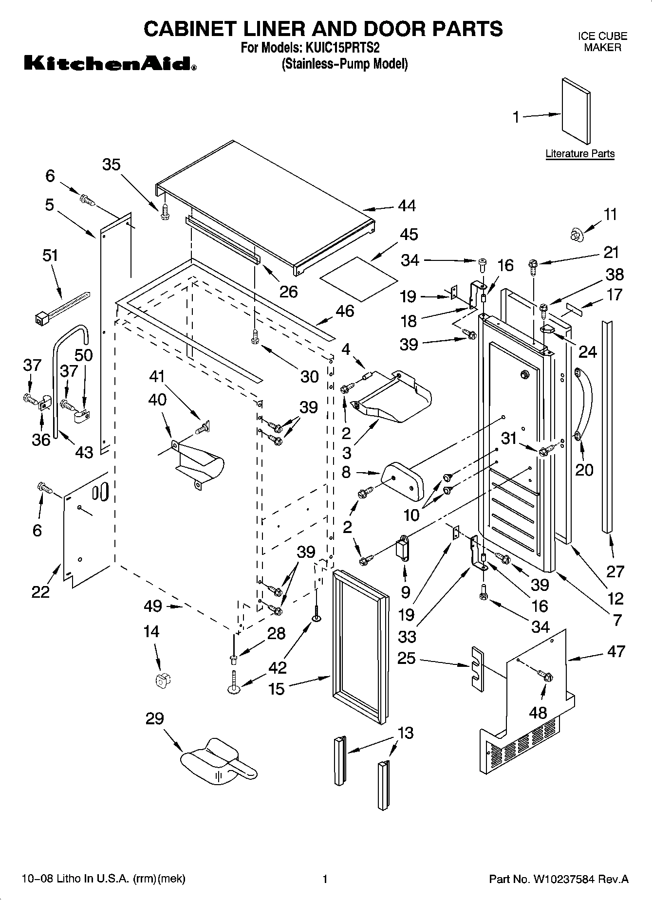 01 - CABINET LINER AND DOOR PARTS