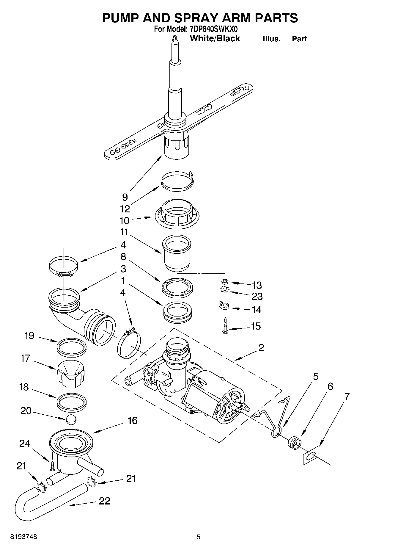 04 - PUMP AND SPRAY ARM PARTS