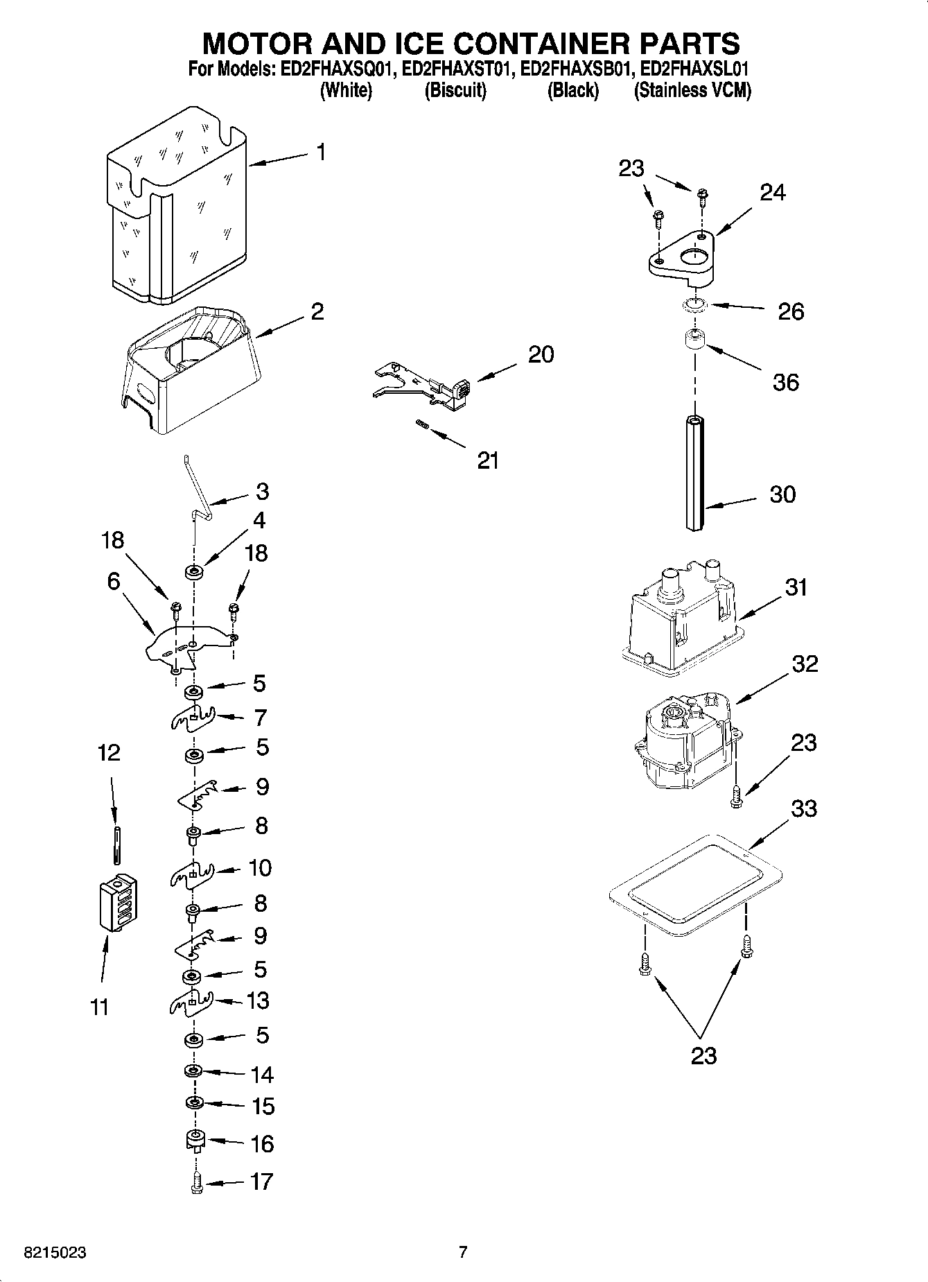 05 - MOTOR AND ICE CONTAINER PARTS