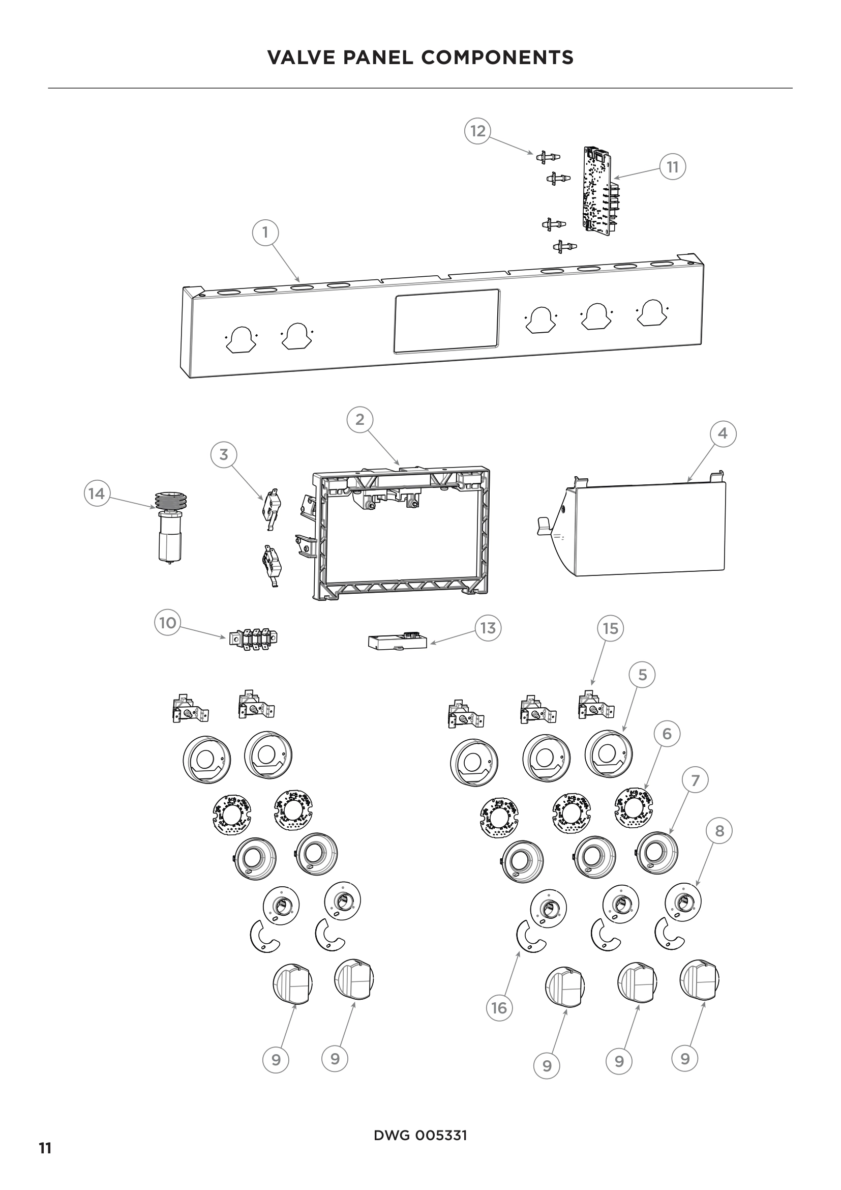 VALVE PANEL COMPONENTS