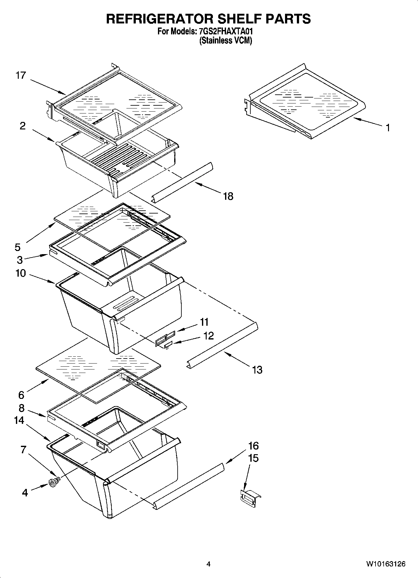 03 - REFRIGERATOR SHELF PARTS