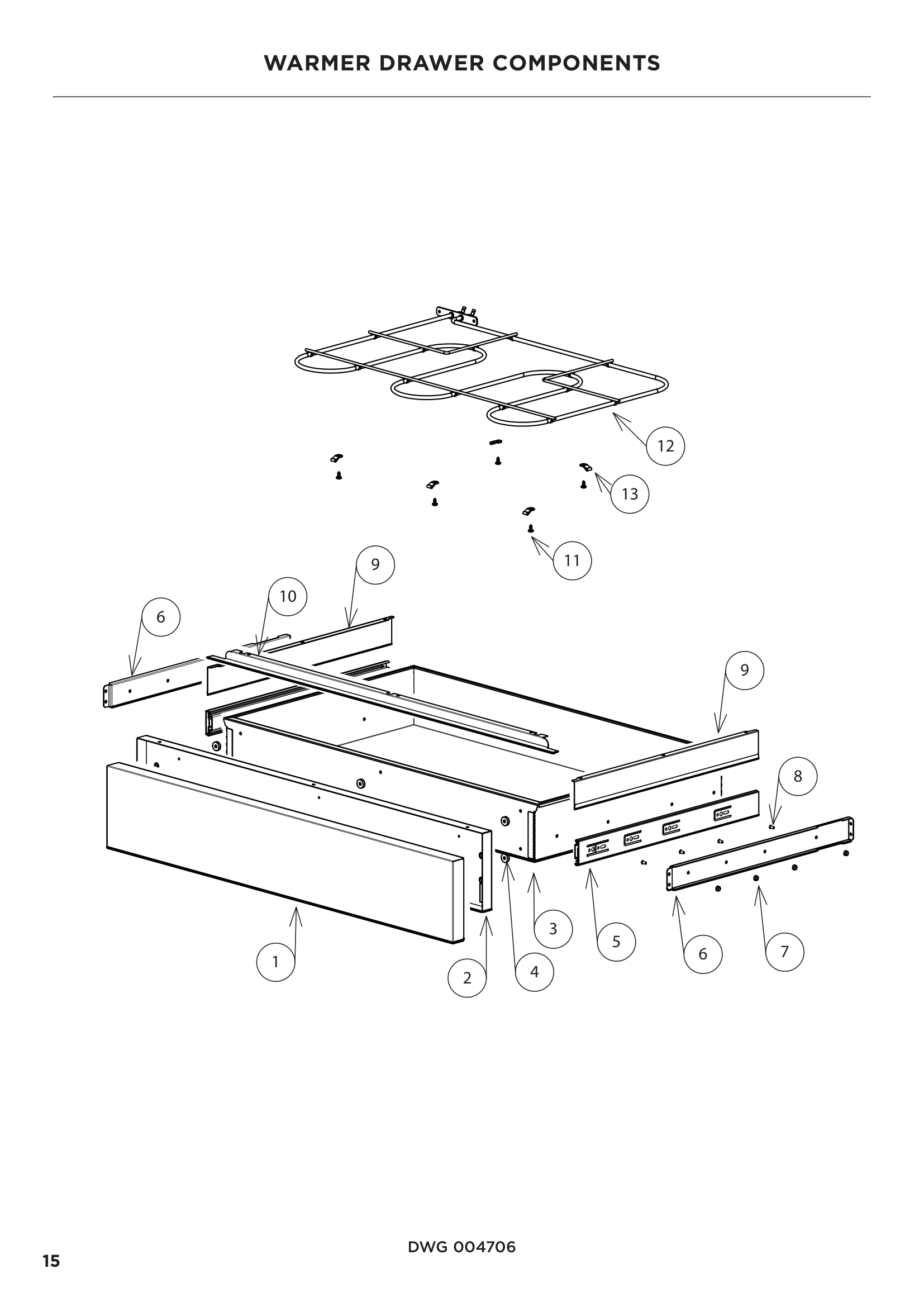 WARMER DRAWER COMPONENTS