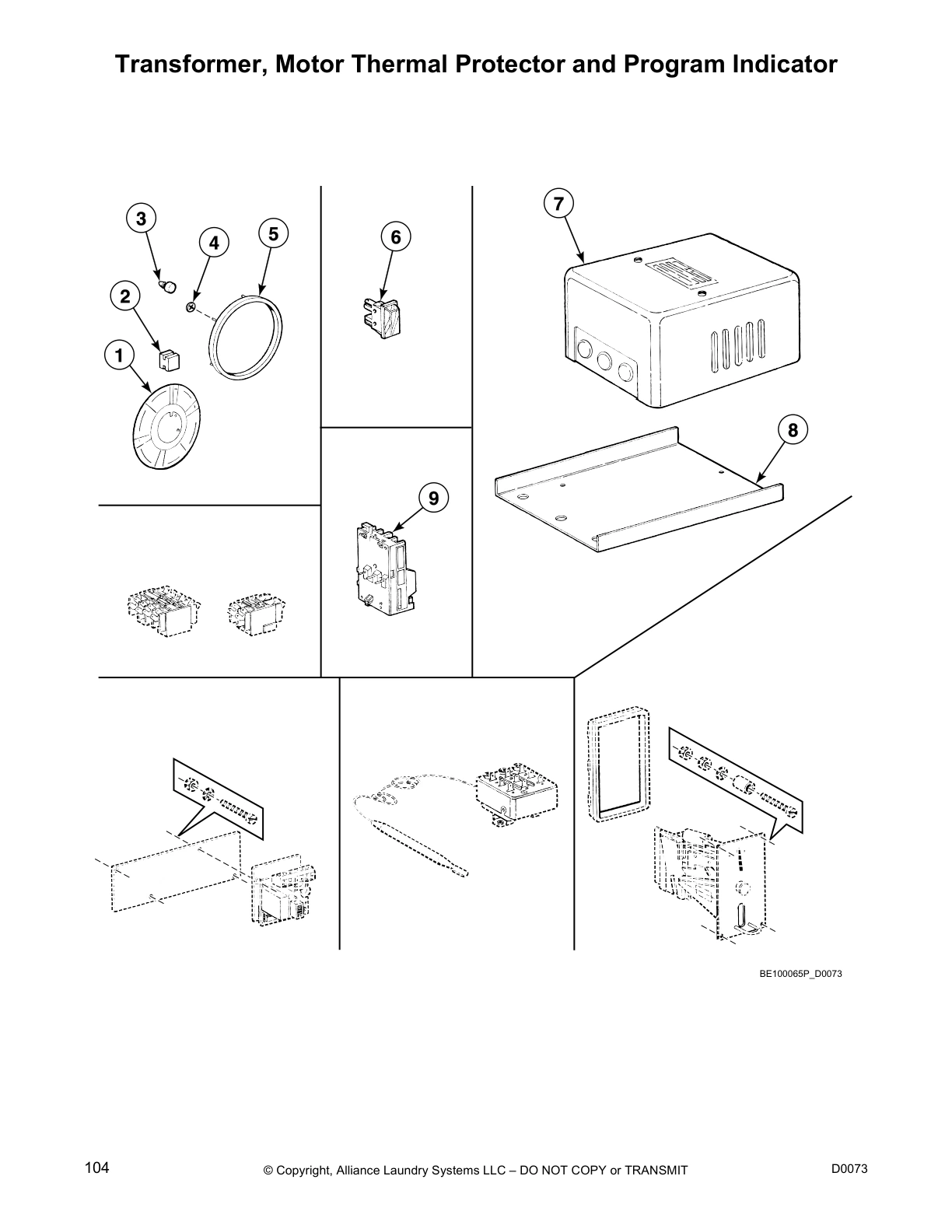 Transformer, Motor Thermal Protector and Program Indicator