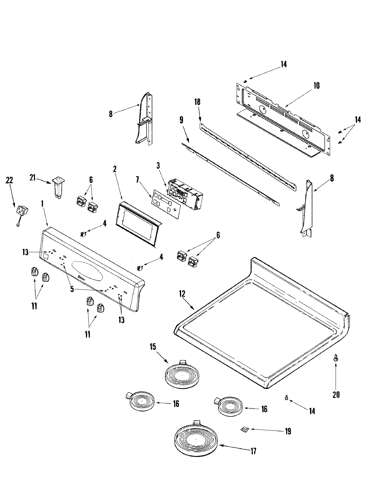 02 - CONTROL PANEL/TOP ASSEMBLY