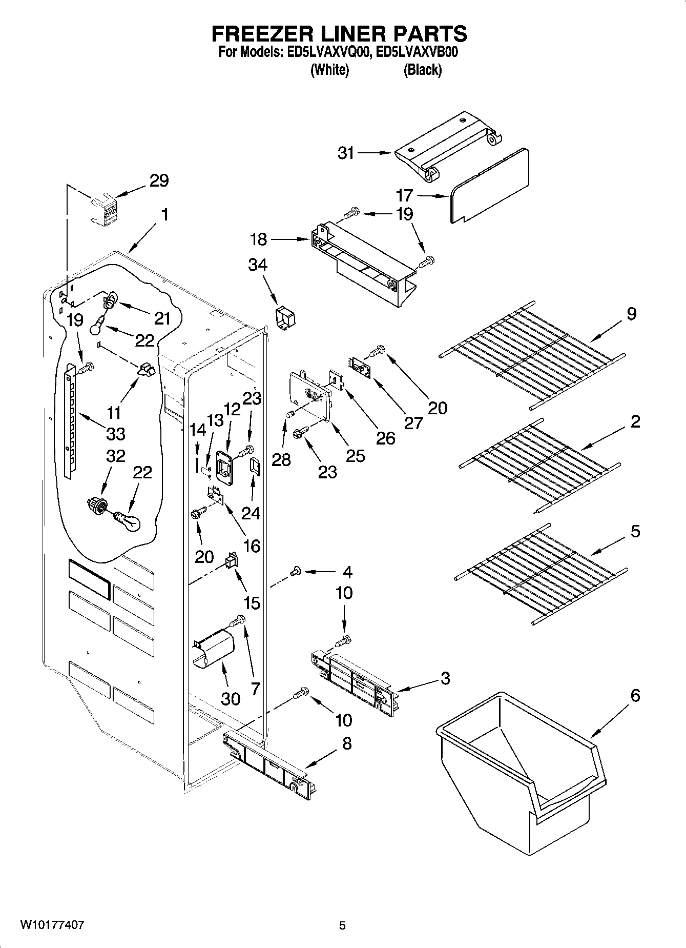 04 - FREEZER LINER PARTS
