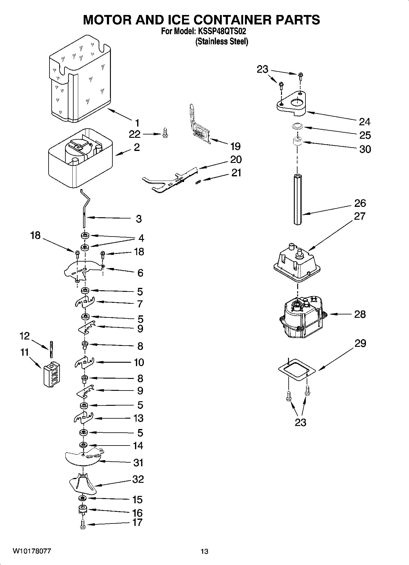 09 - MOTOR AND ICE CONTAINER PARTS