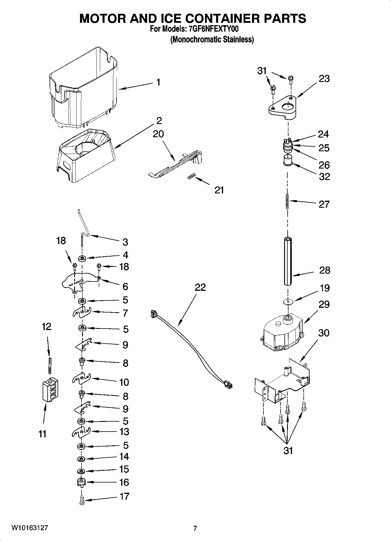 05 - MOTOR AND ICE CONTAINER PARTS