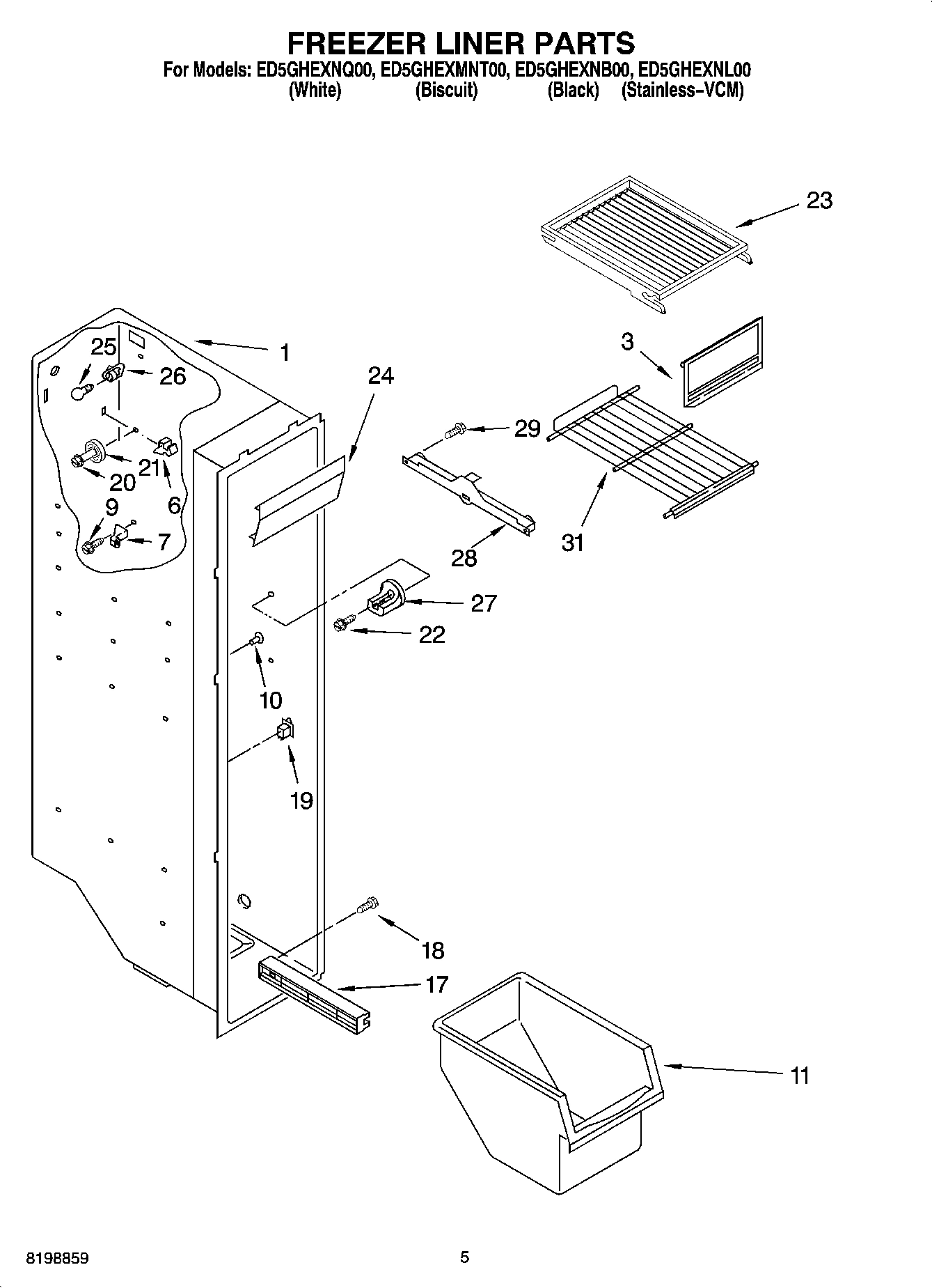 04 - FREEZER LINER PARTS