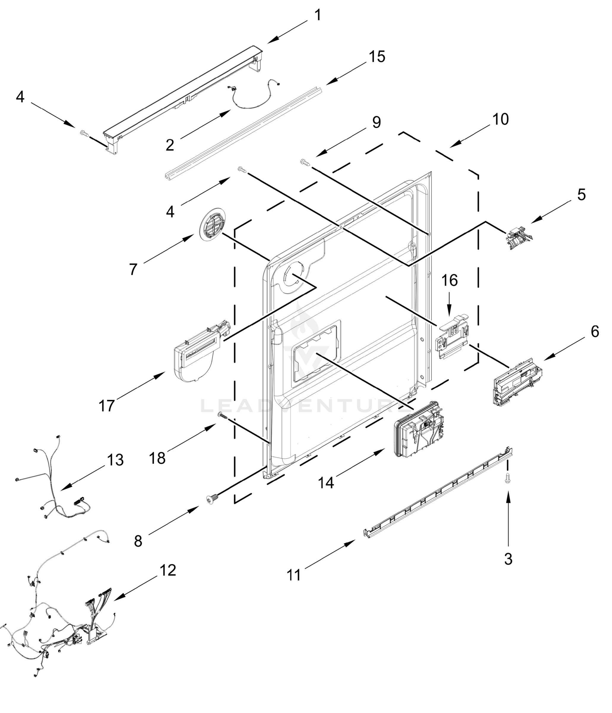 CONTROL PANEL AND INNER DOOR PARTS