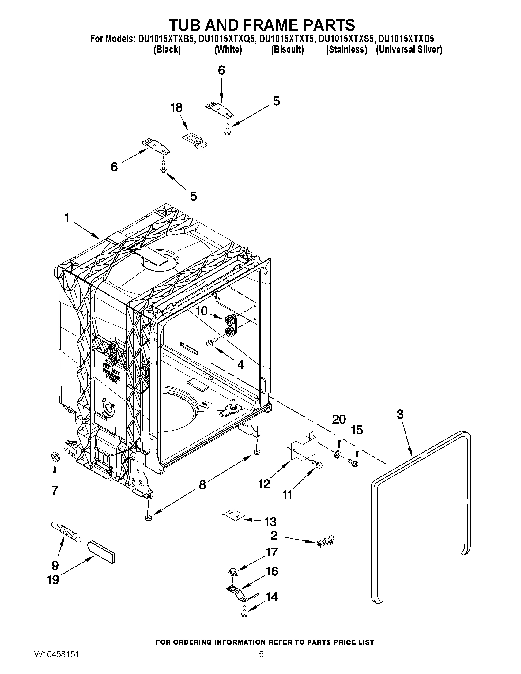 05 - TUB AND FRAME PARTS