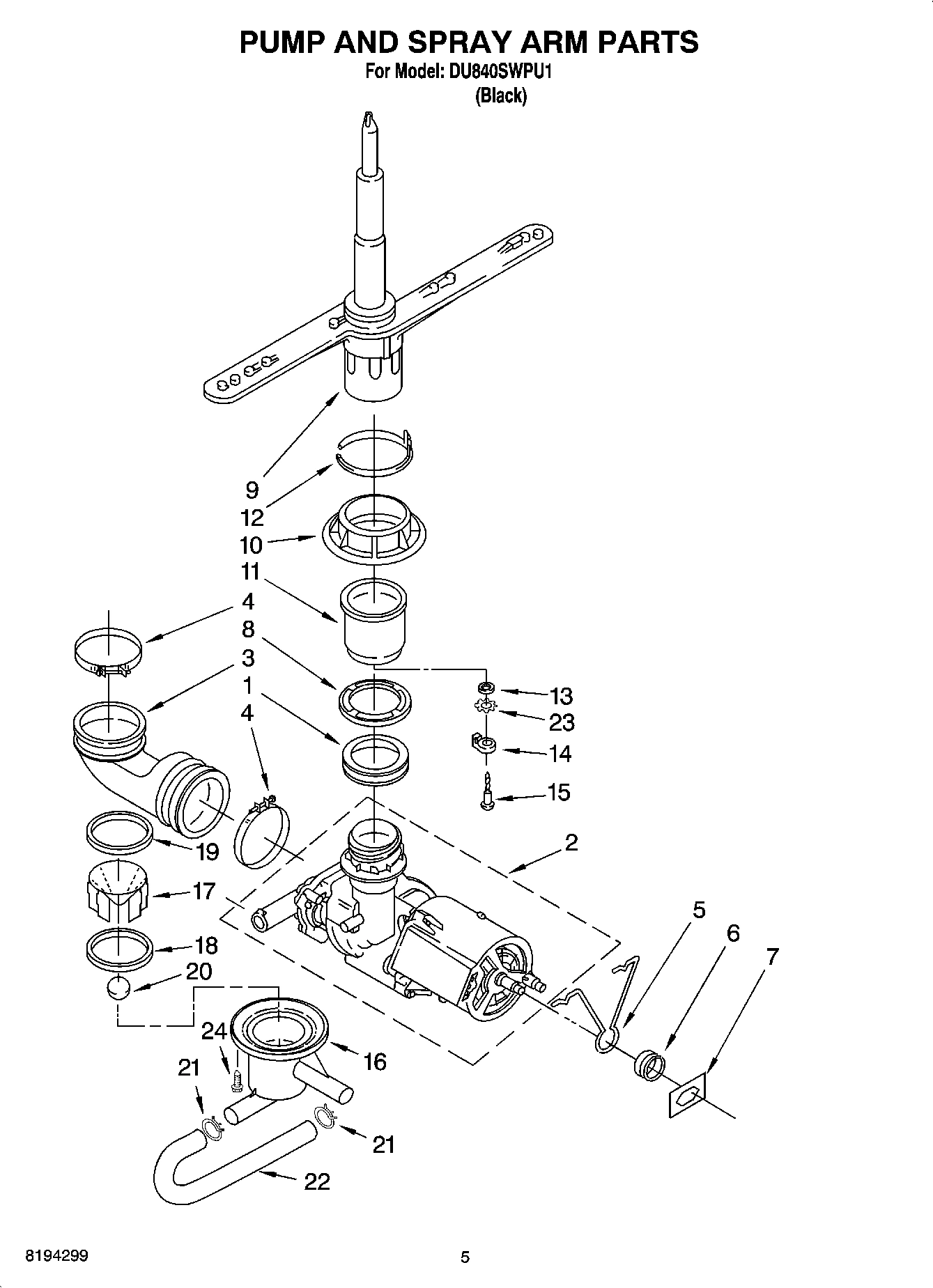04 - PUMP AND SPRAY ARM PARTS