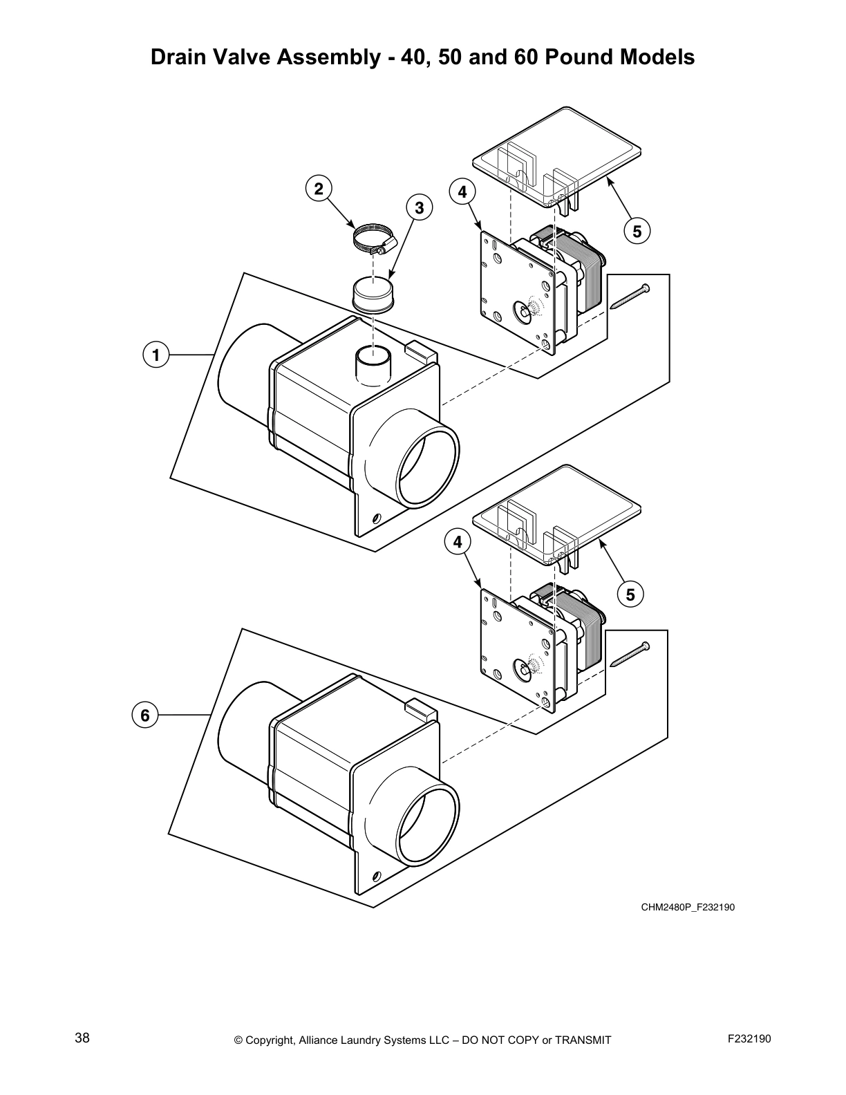Drain Valve Assembly - 40, 50 and 60 Pound Models