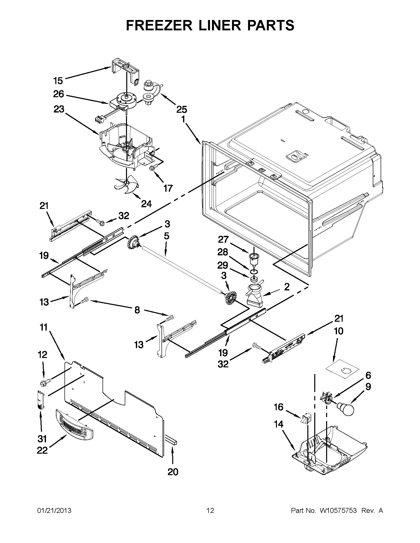 06 - FREEZER LINER PARTS