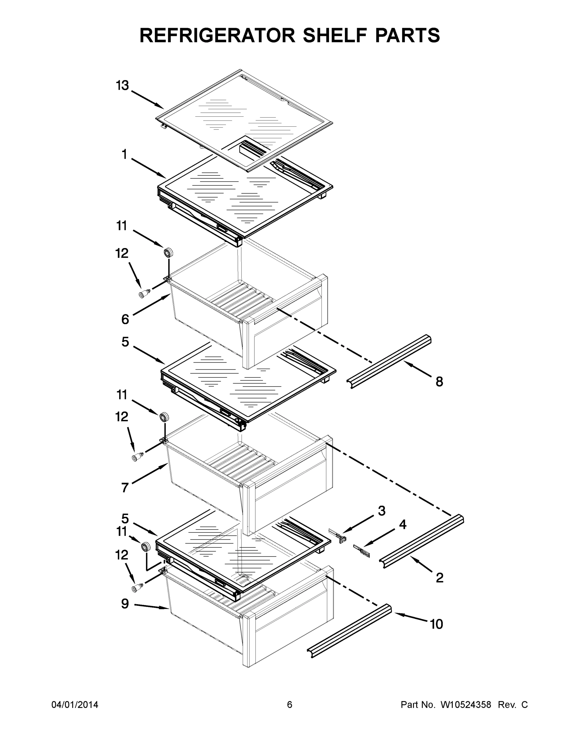 04 - REFRIGERATOR SHELF PARTS
