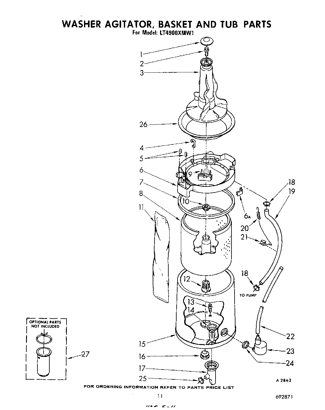08 - WASHER AGITATOR, BASKET AND TUB