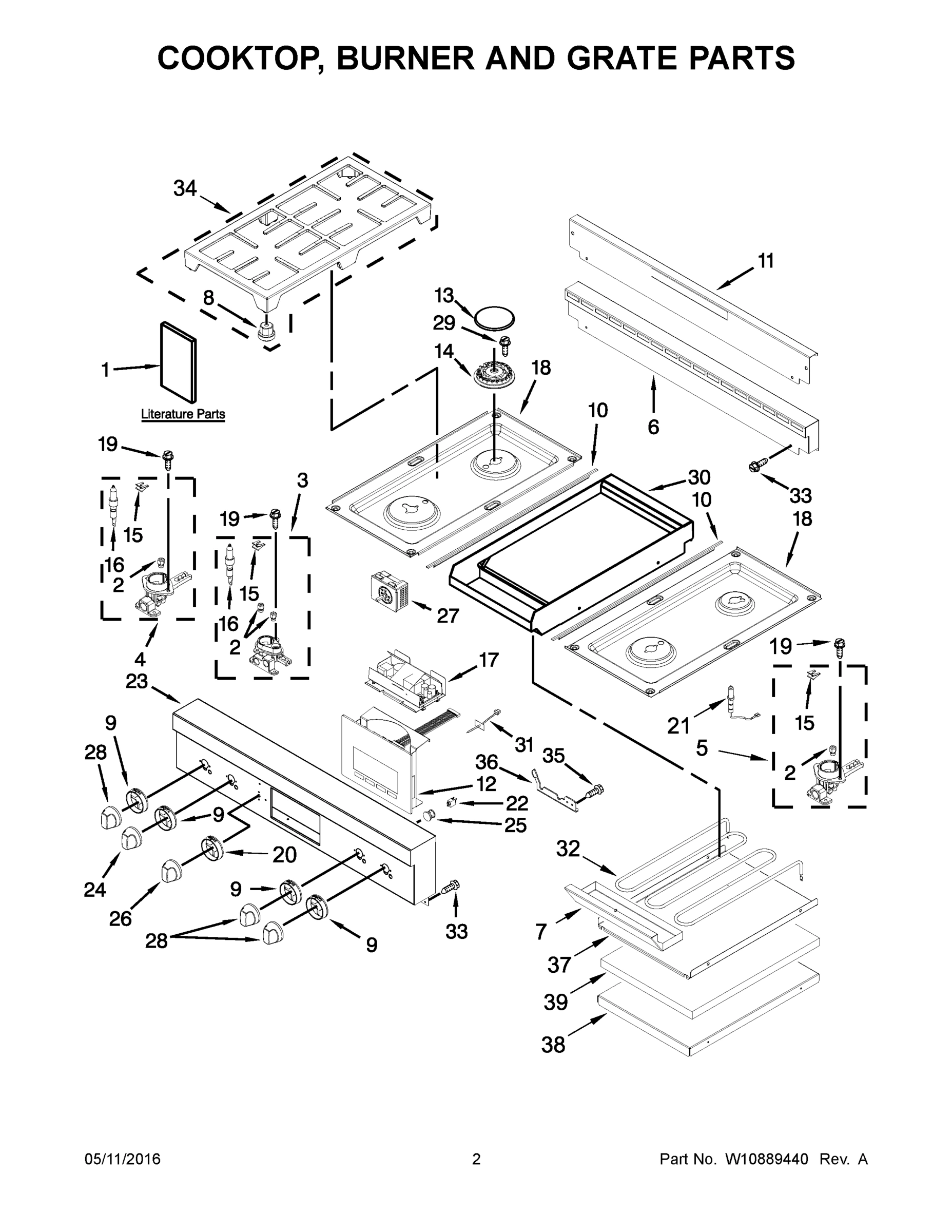 02 - COOKTOP, BURNER AND GRATE PARTS