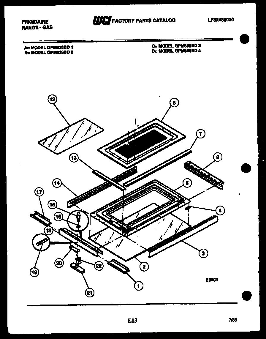 10 - UPPER OVEN DOOR PARTS