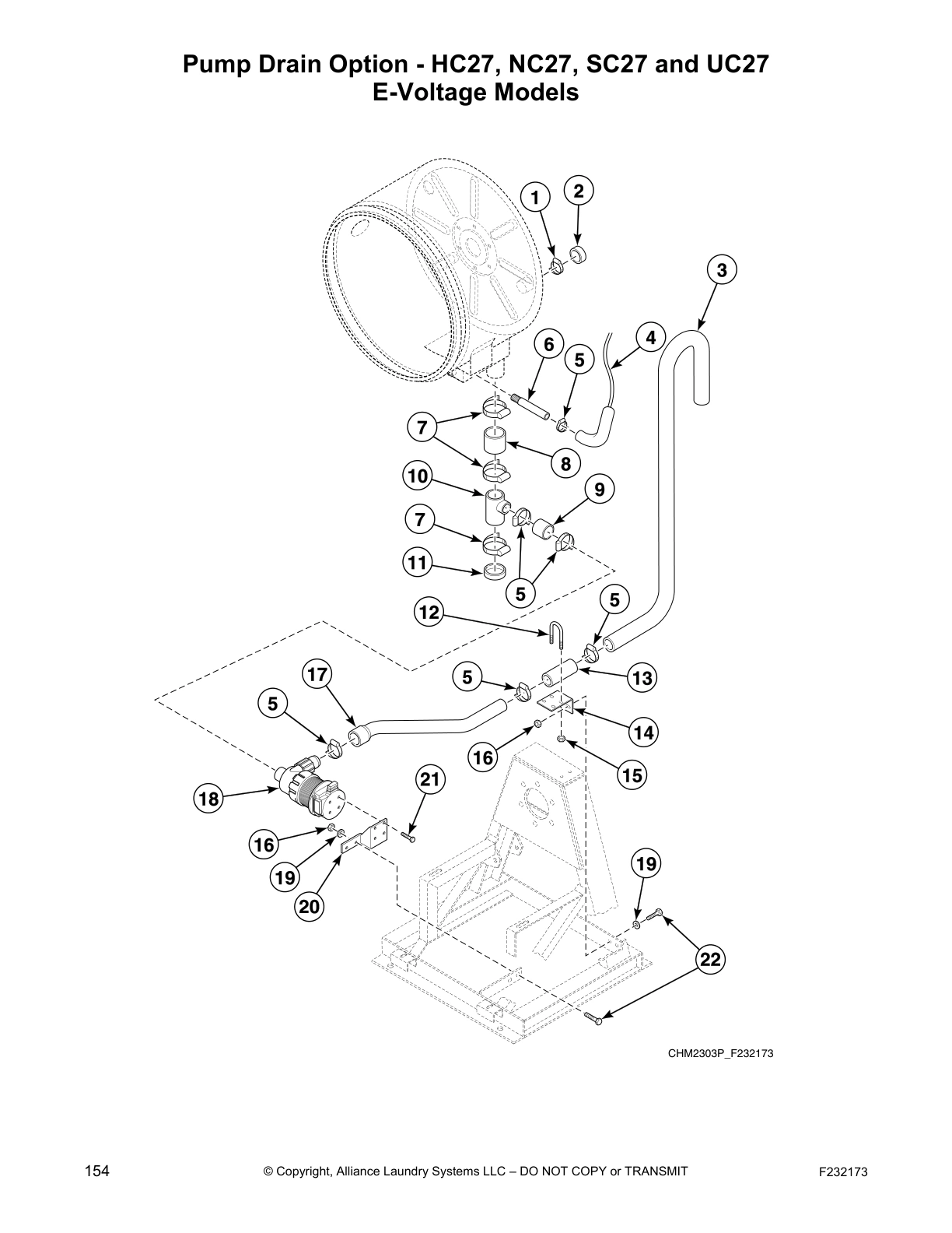 Pump Drain Option - HC27, NC27, SC27 and UC27
E-Voltage Models