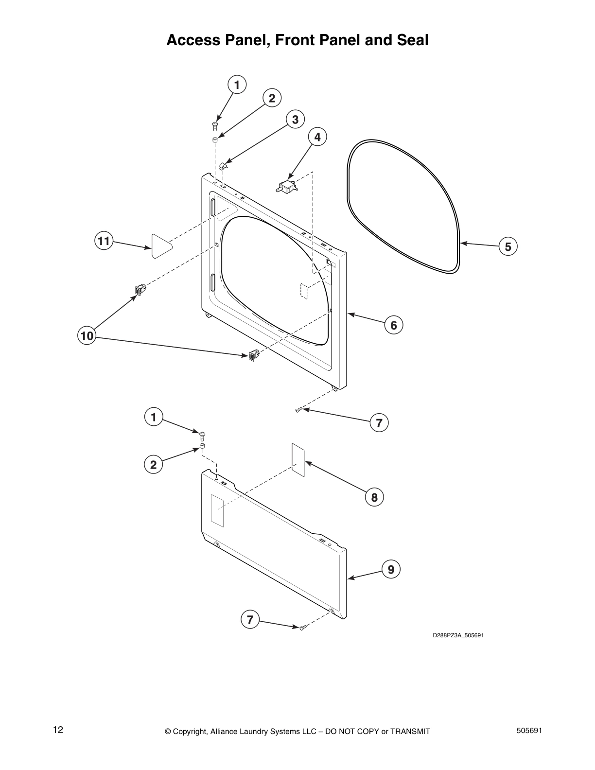 Access Panel, Front Panel and Seal