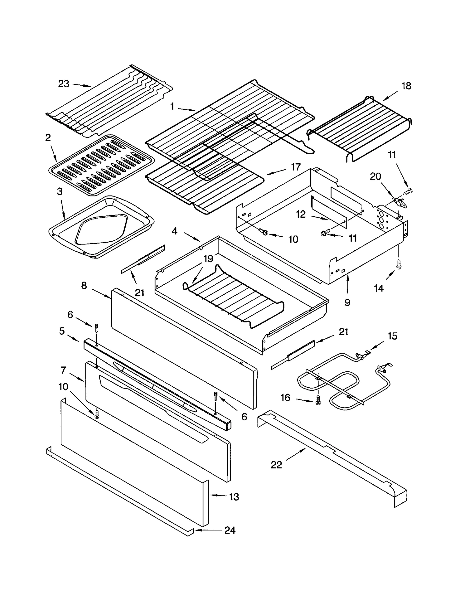 WARMING DRAWER AND BROILER
