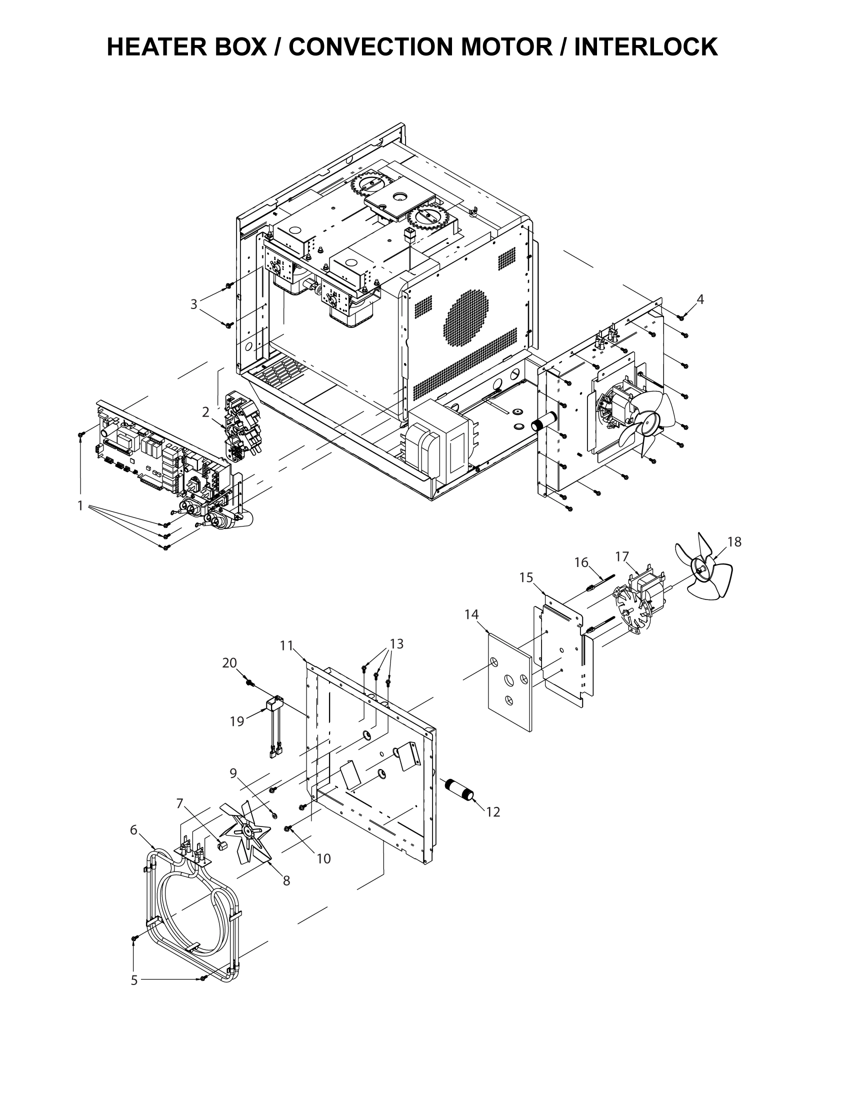 HEATER BOX / CONVECTION MOTOR / INTERLOCK