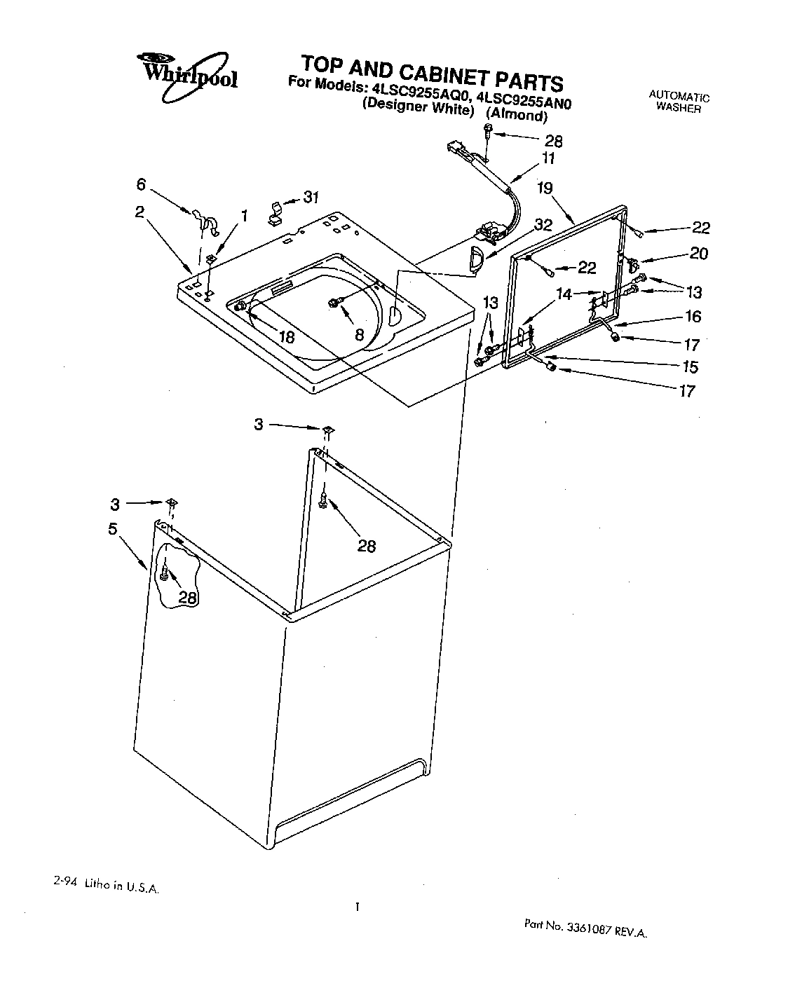 01 - TOP AND CABINET, LIT/OPTIONAL