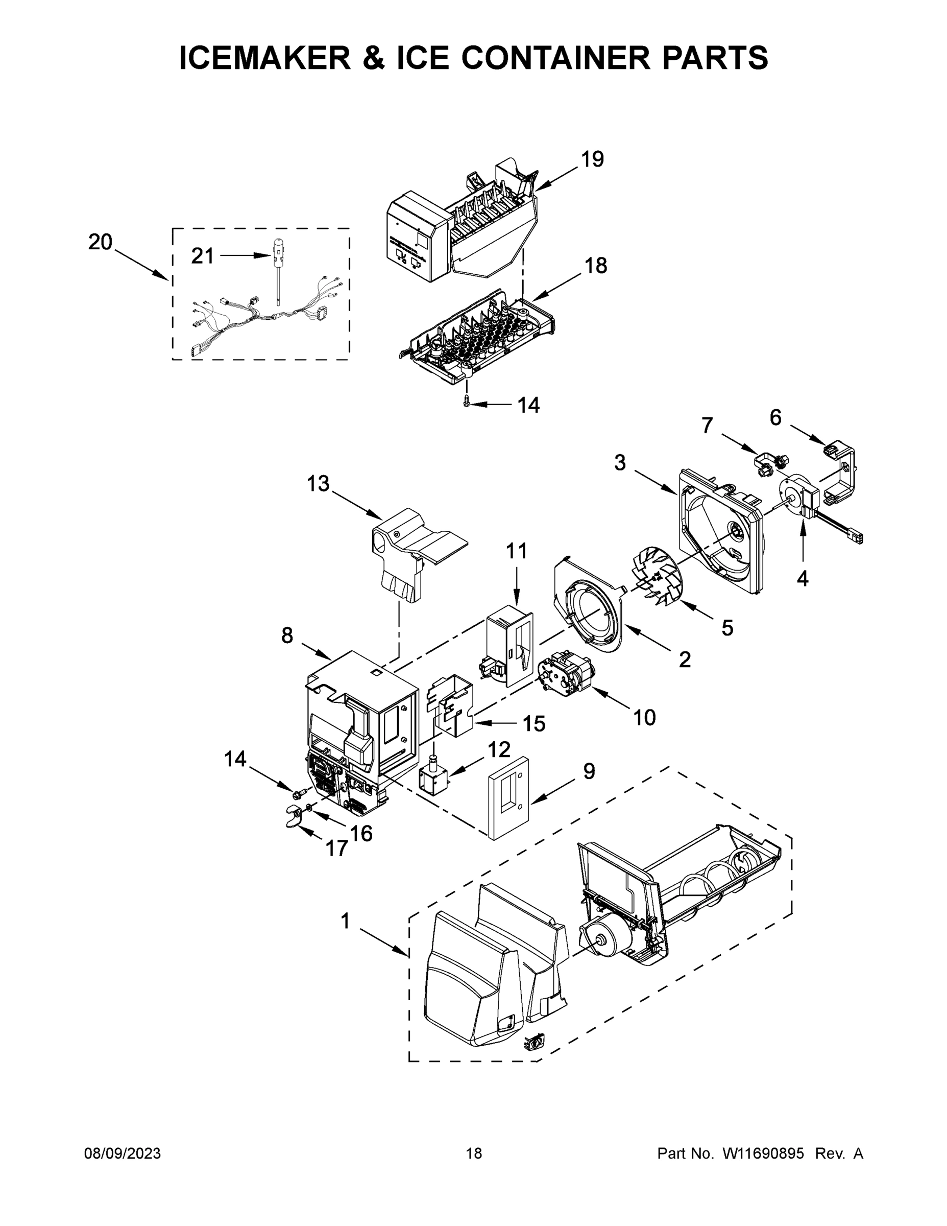10 - ICEMAKER & ICE CONTAINER PARTS