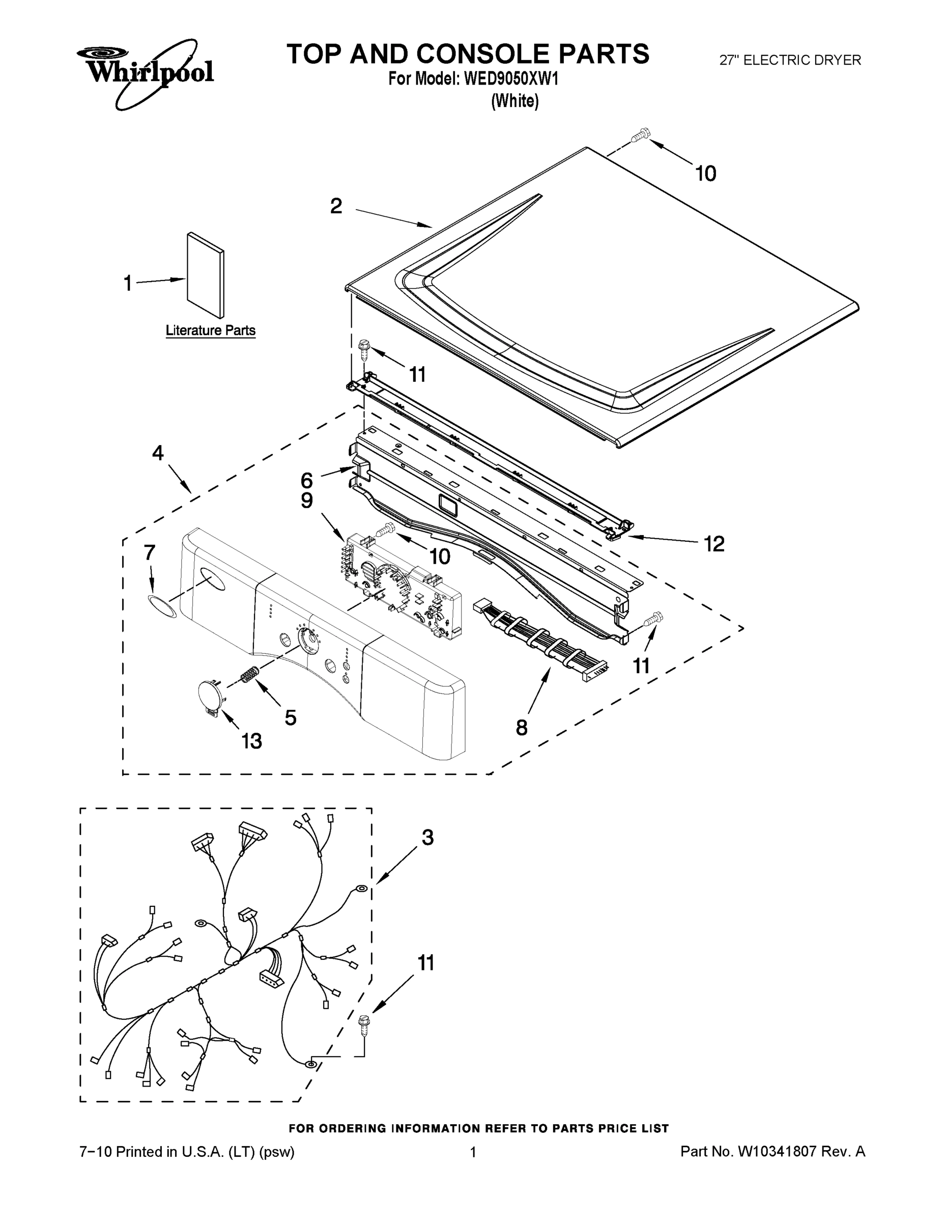 01 - TOP AND CONSOLE PARTS