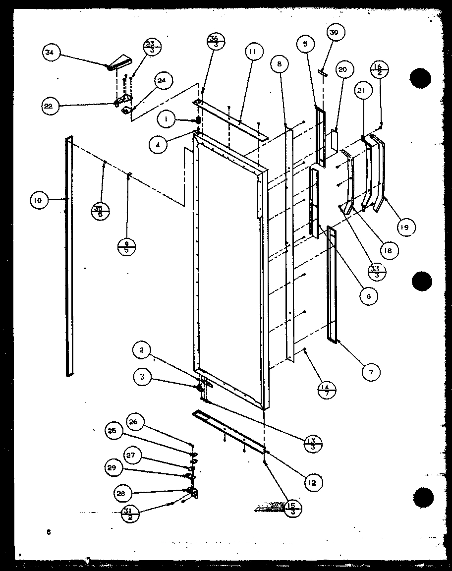10 - REF DOOR HINGE AND TRIM PARTS
