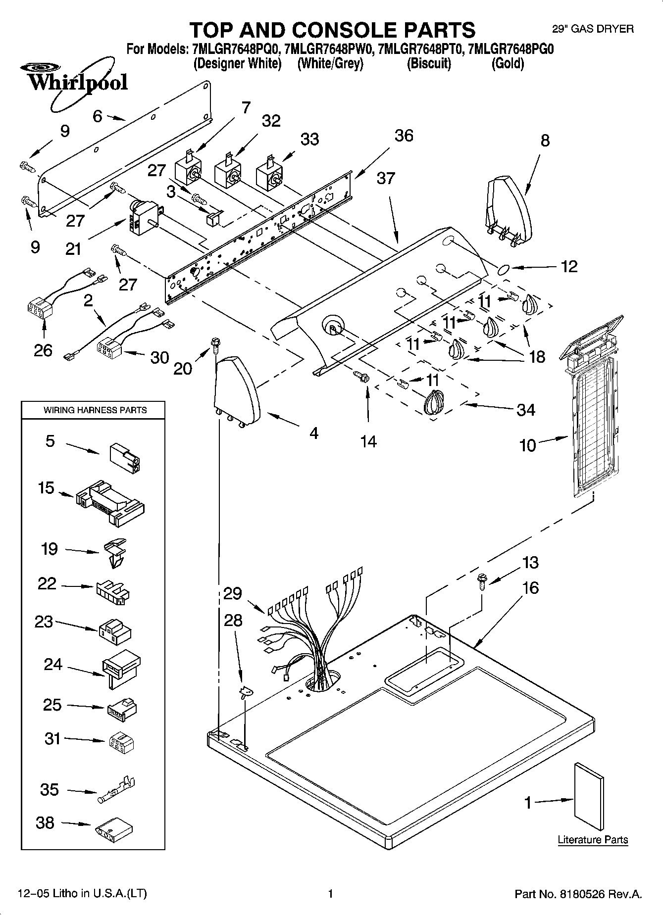 01 - TOP AND CONSOLE PARTS