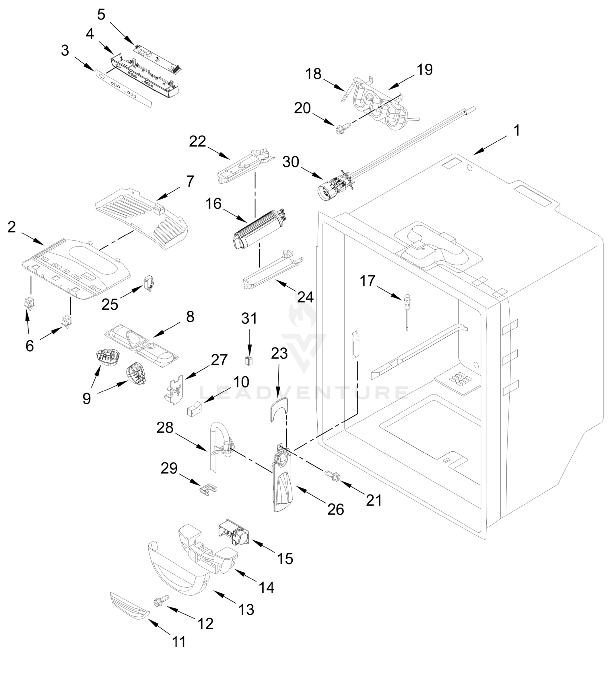 REFRIGERATOR LINER PARTS