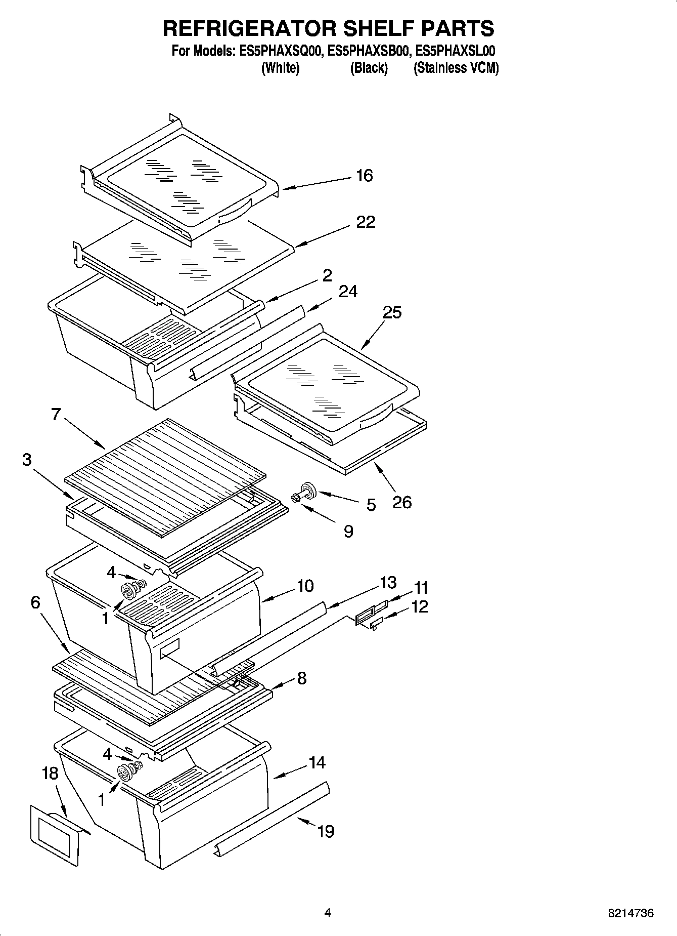 03 - REFRIGERATOR SHELF PARTS