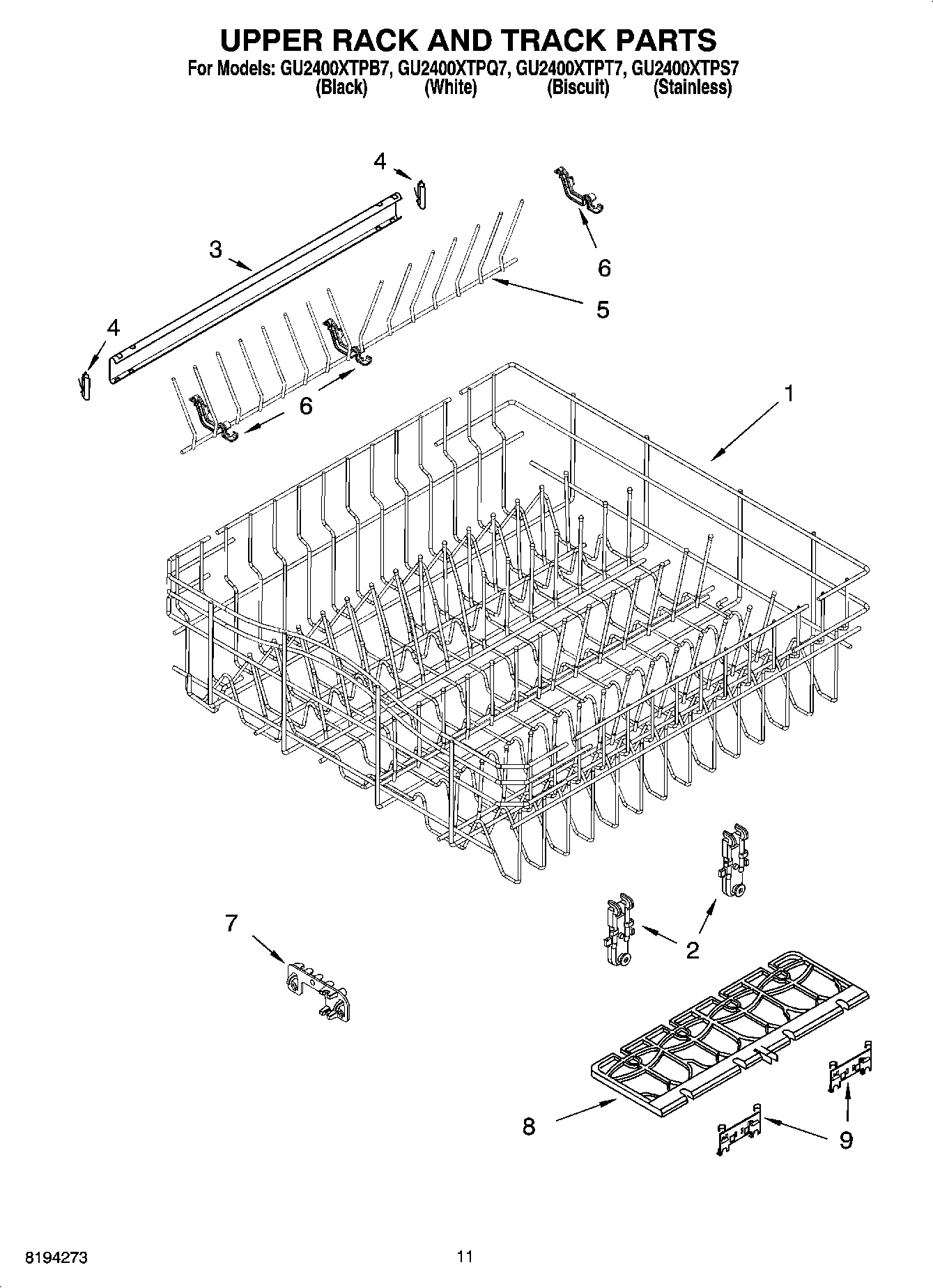 09 - UPPER RACK AND TRACK PARTS