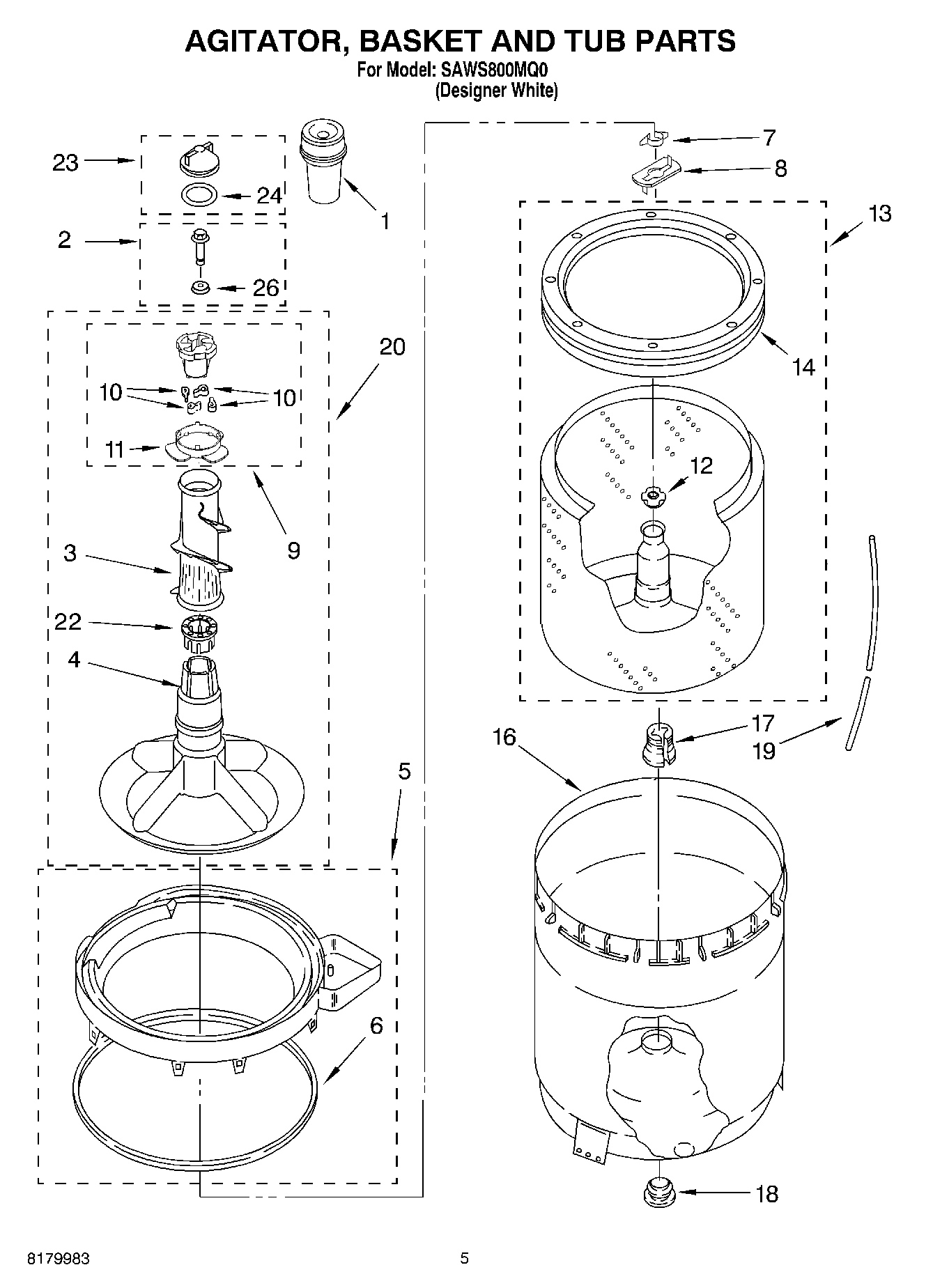 03 - AGITATOR, BASKET AND TUB PARTS