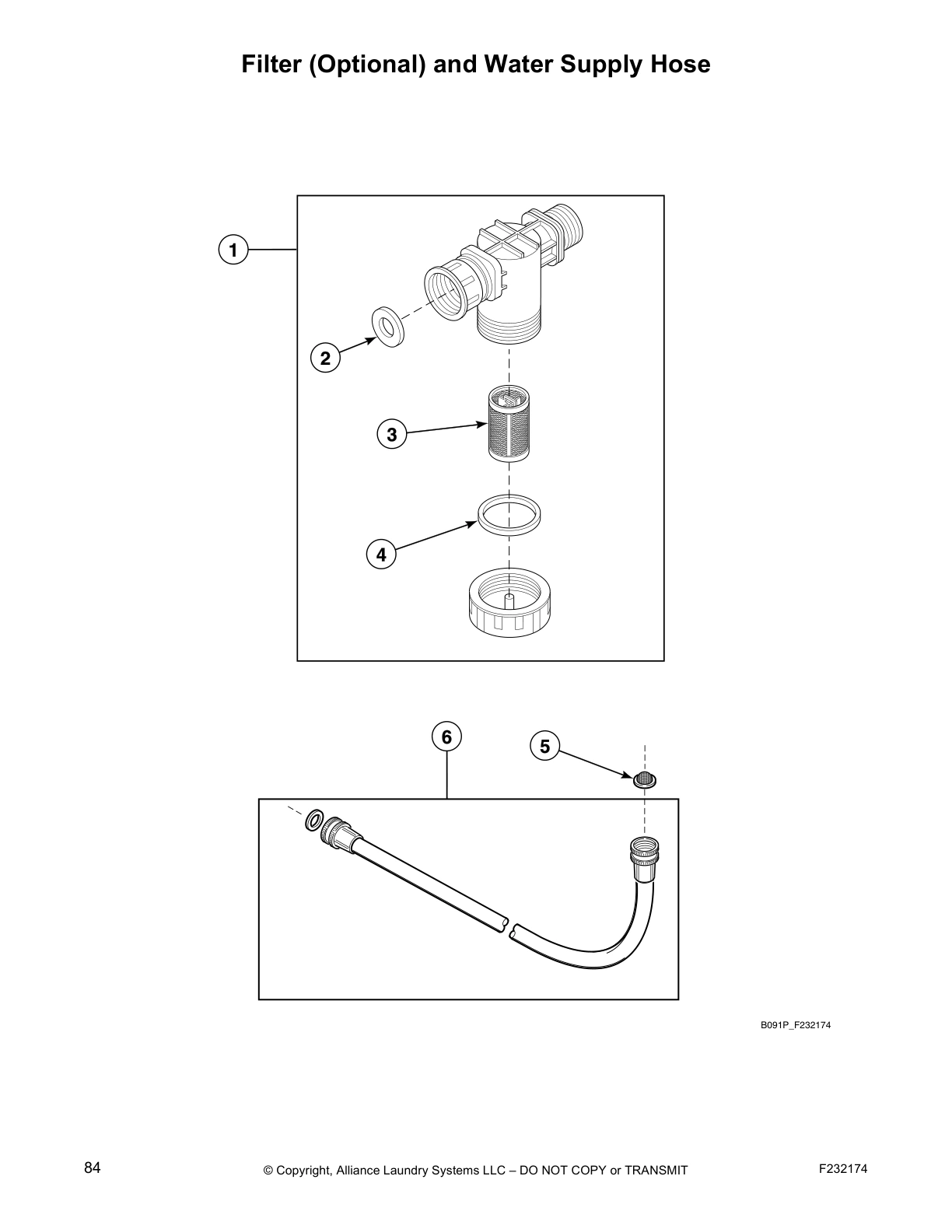 Filter (Optional) and Water Supply Hose