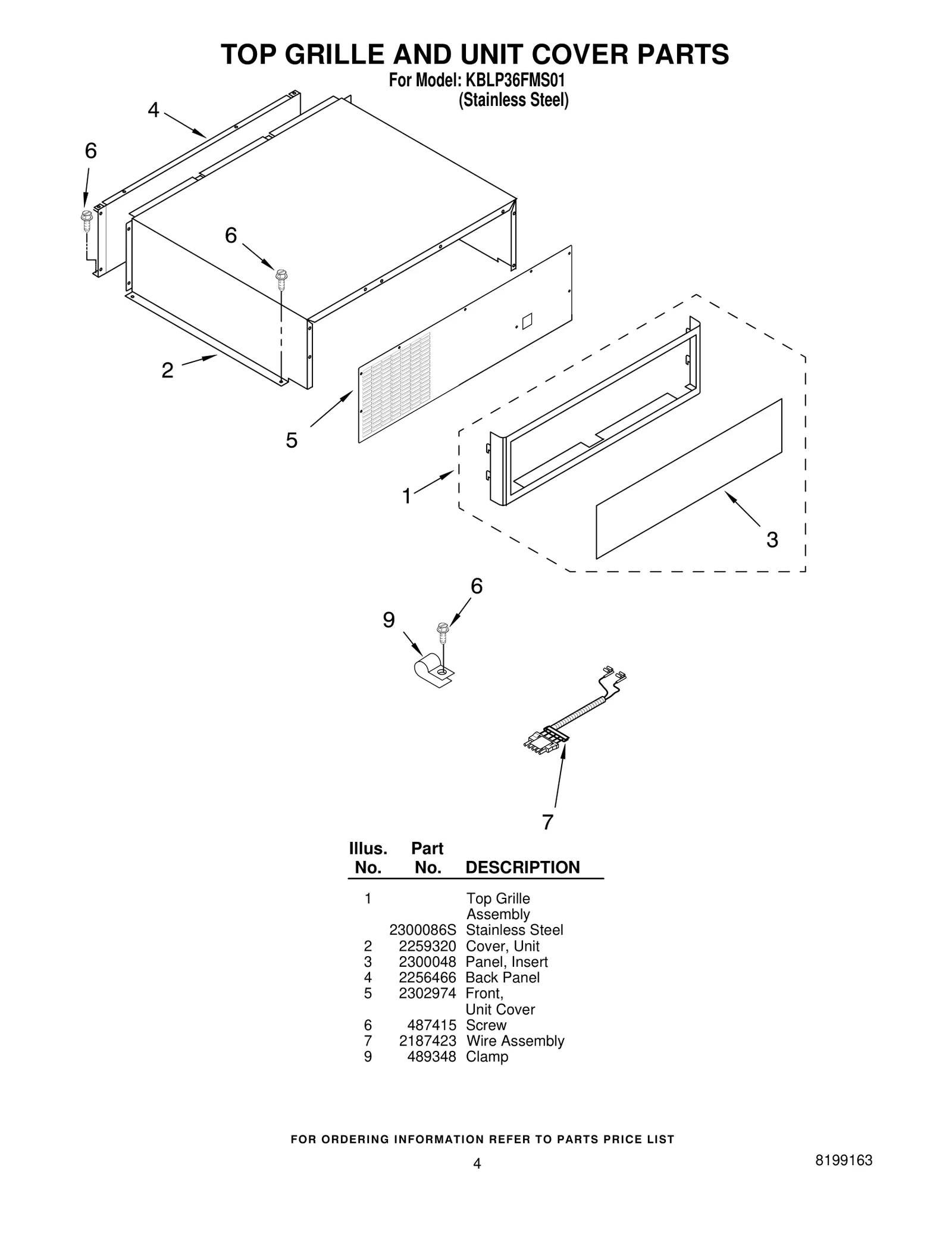 TOP GRILLE AND UNIT COVER PARTS