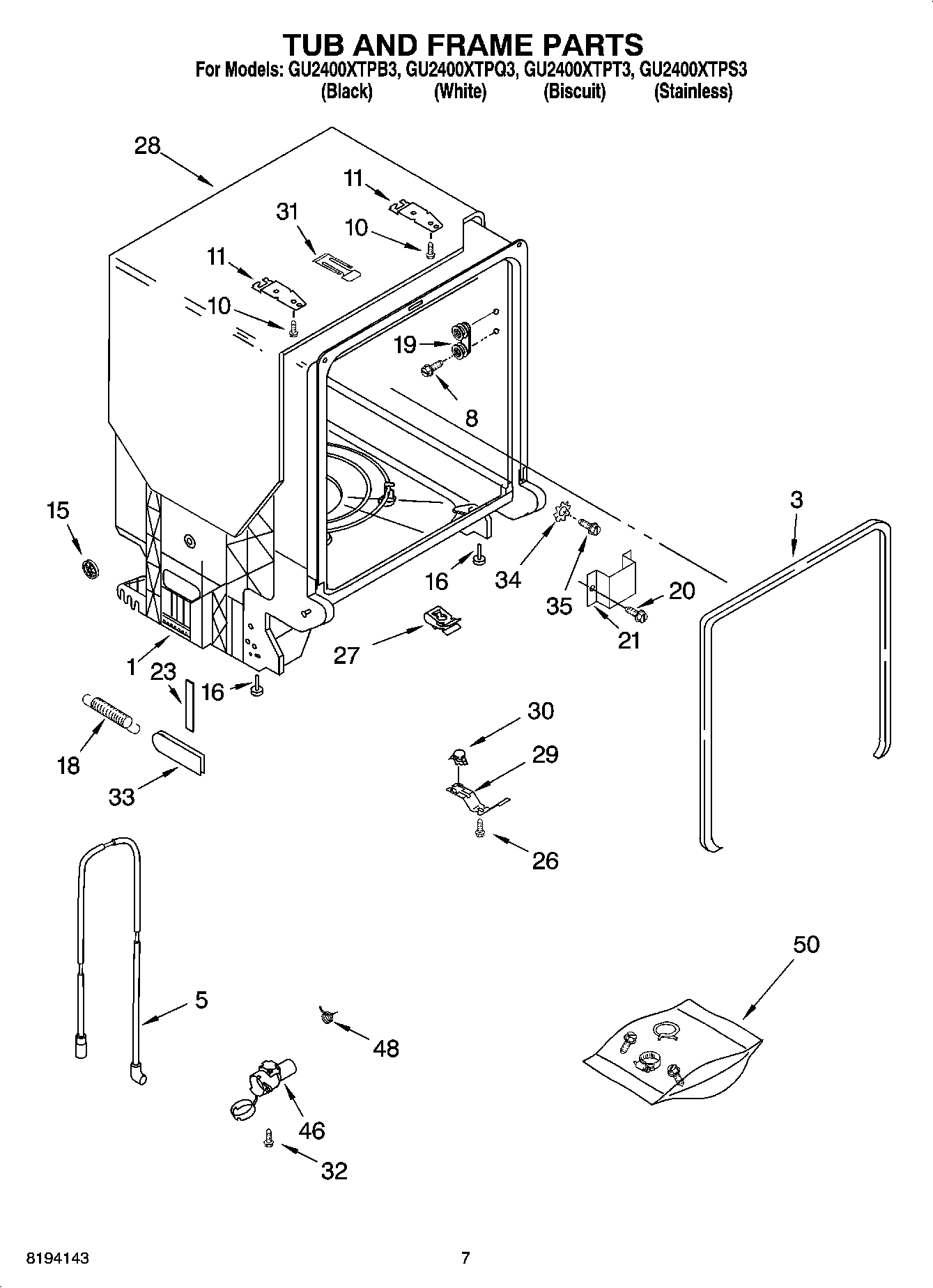 07 - TUB AND FRAME PARTS